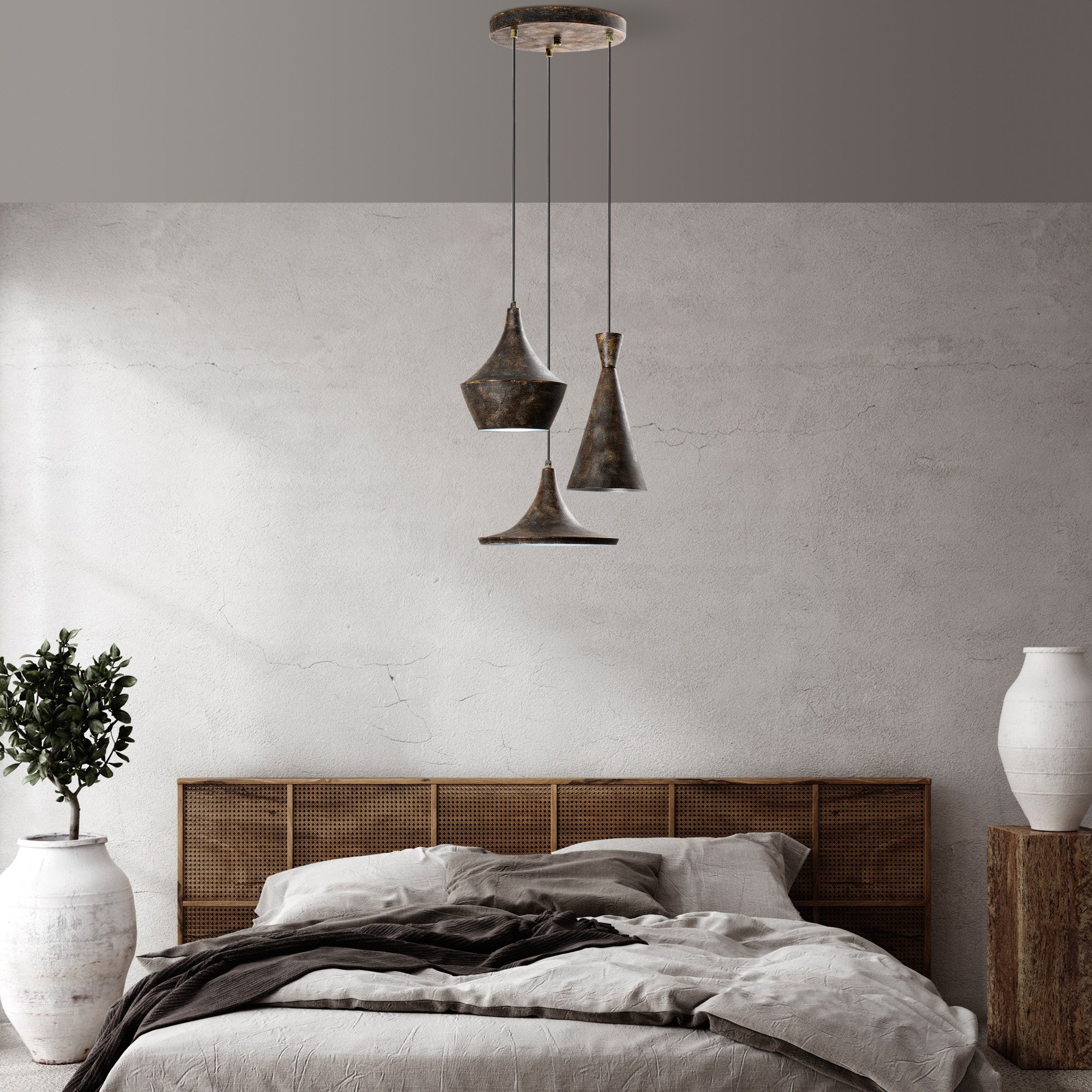 Candeeiro de Teto ajustável – 45 cm de diâmetro – cor antiquada – metal