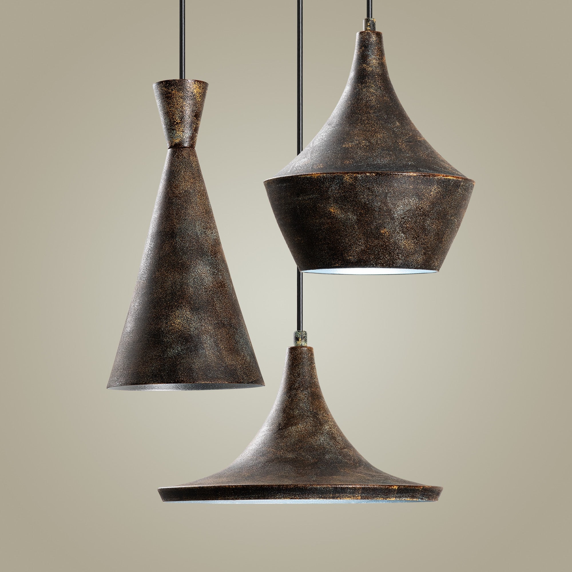 Candeeiro de Teto ajustável – 45 cm de diâmetro – cor antiquada – metal