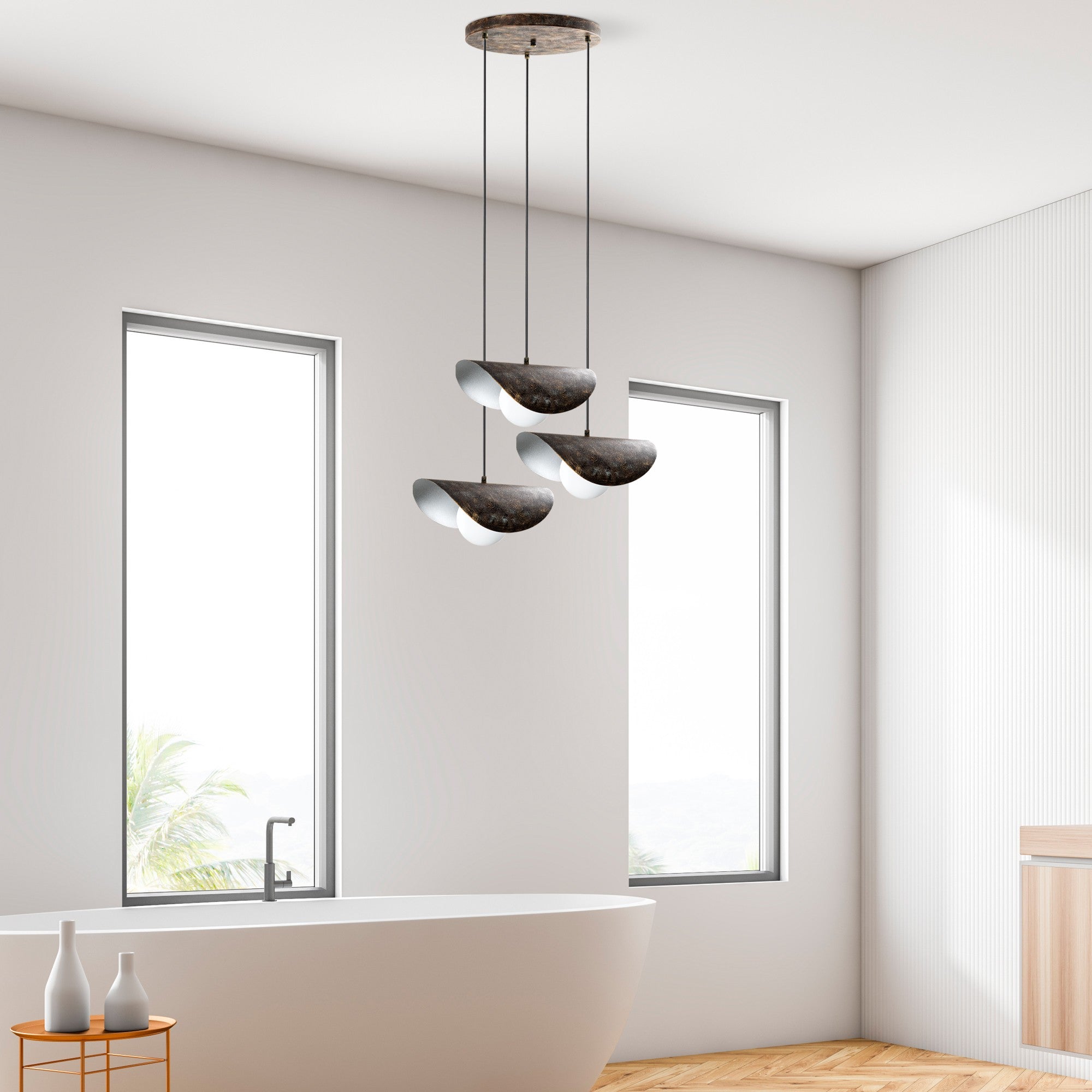 Candeeiro de Teto – 50 cm diâmetro – cor antiga – metal
