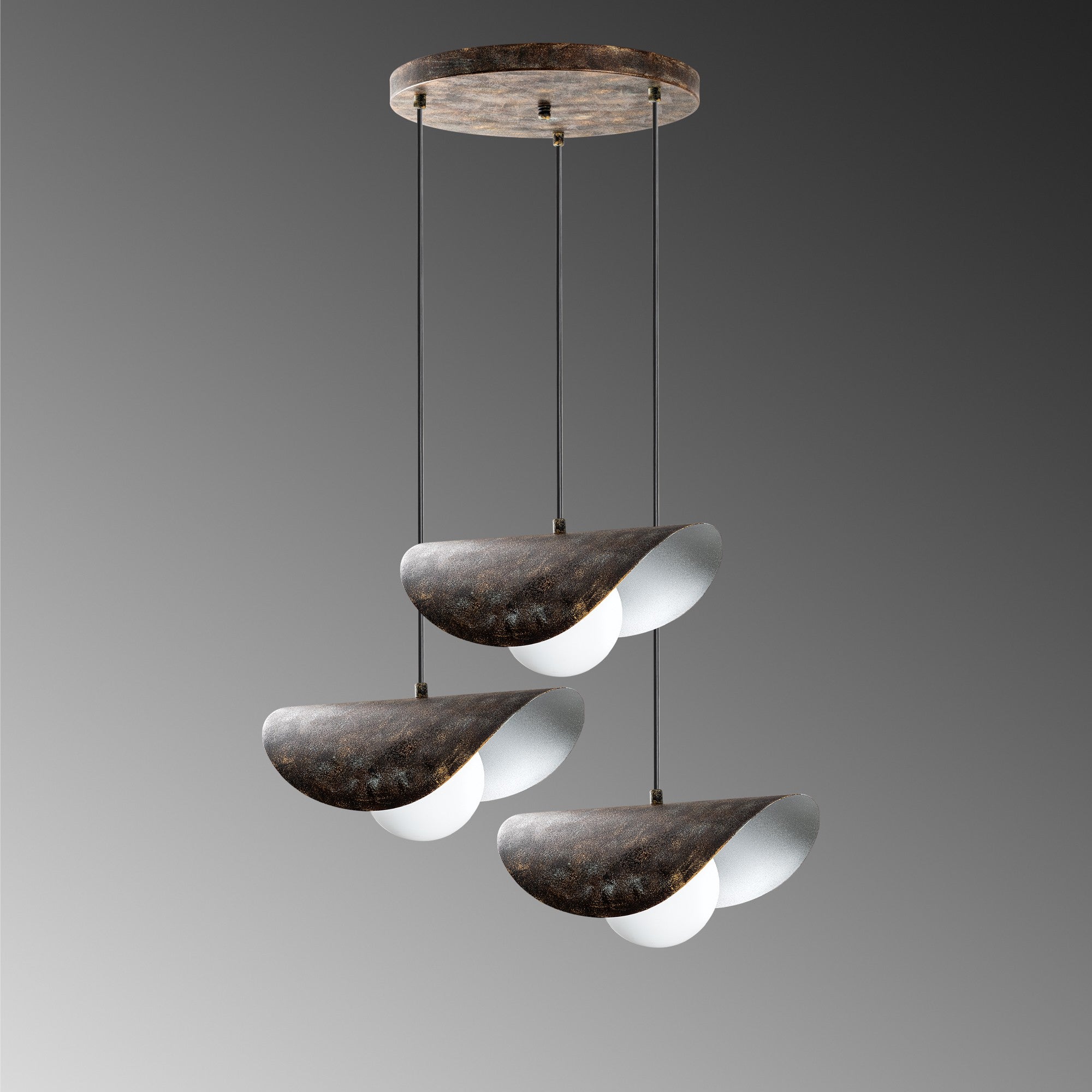 Candeeiro de Teto – 50 cm diâmetro – cor antiga – metal