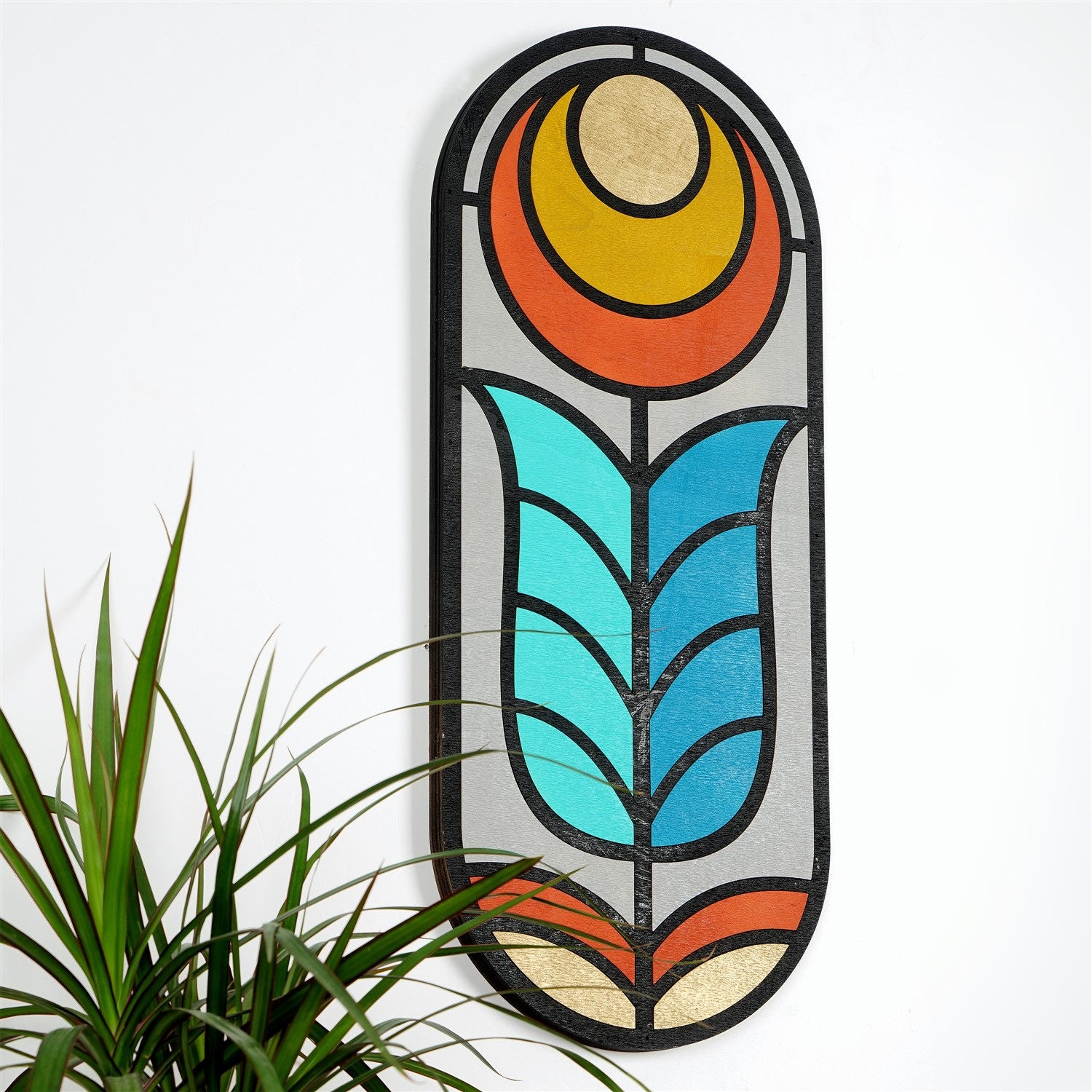 Acessório Decorativo de Parede em Madeira Multicolor ART060 - 53x22cm