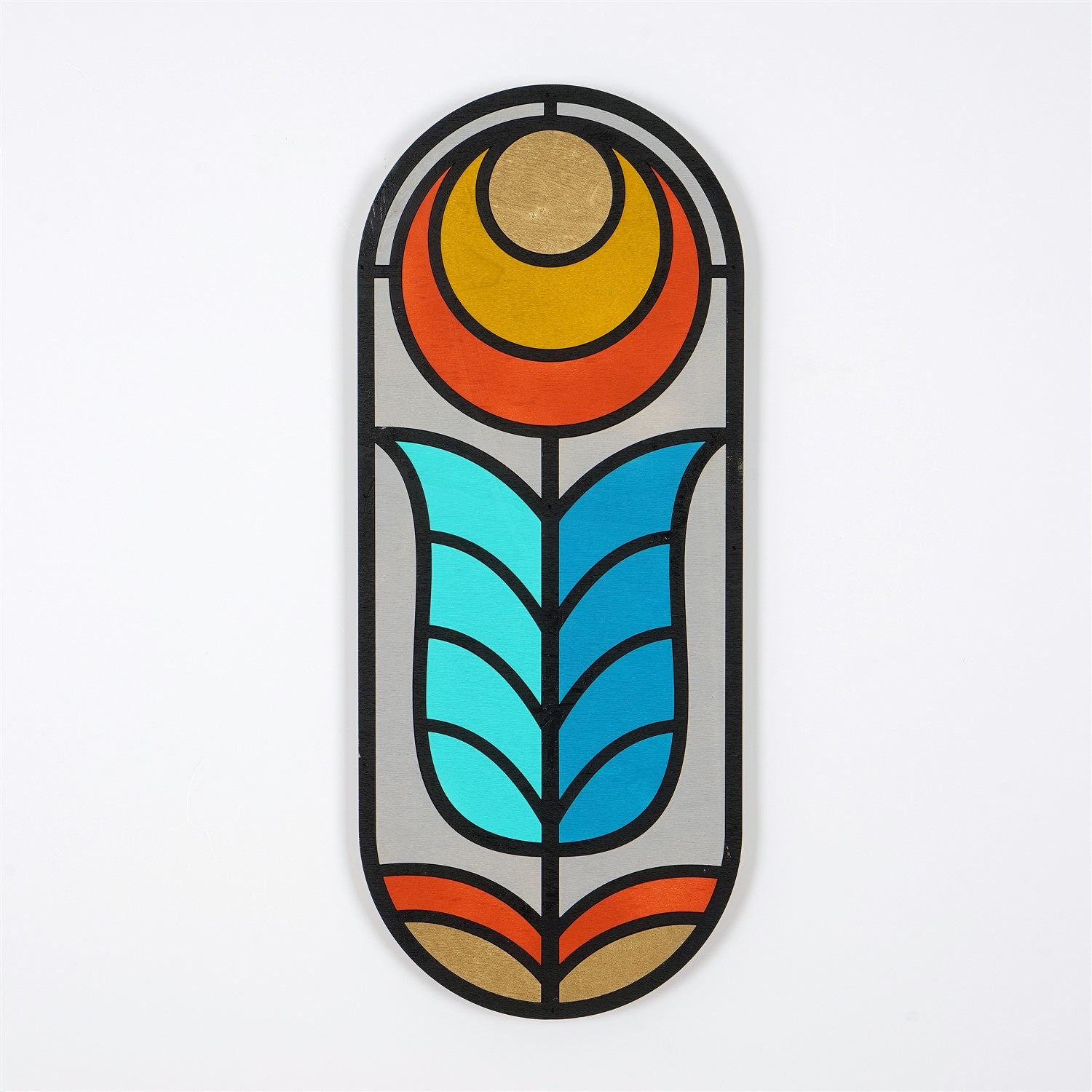Acessório Decorativo de Parede em Madeira Multicolor ART060 - 53x22cm