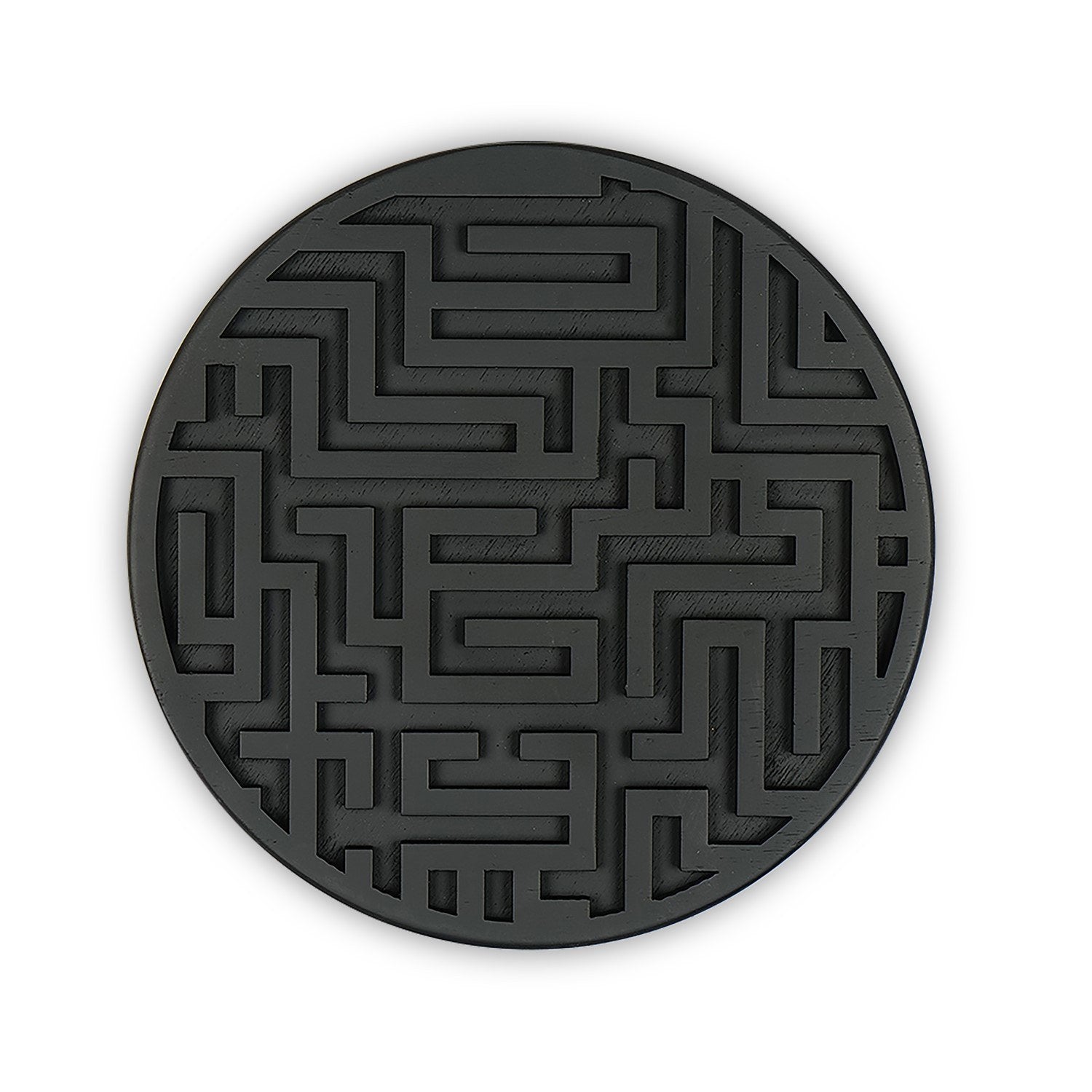 Acessório Decorativo de Parede em Madeira de Abeto 100% Natural - Preto 33x33cm