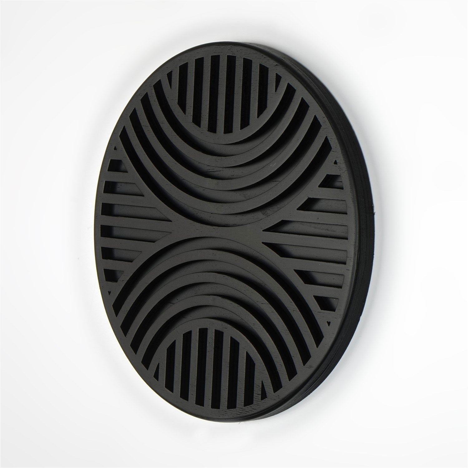 Acessório Decorativo de Parede ART140 - Madeira de Abeto 100% Natural - Preto 33x33cm