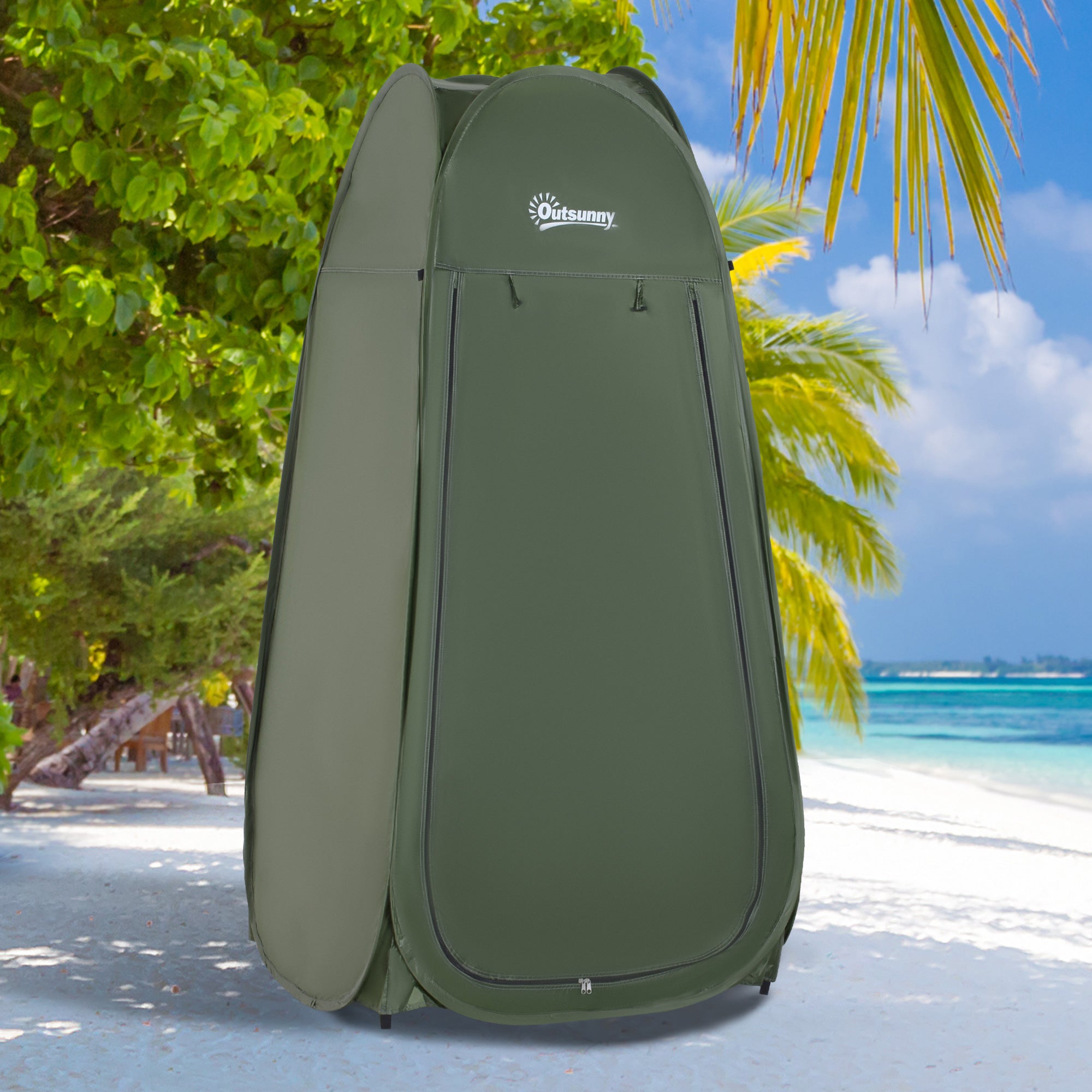 Tenda de Duche Dobrável Pop UP Verde Escuro 100x100x185cm