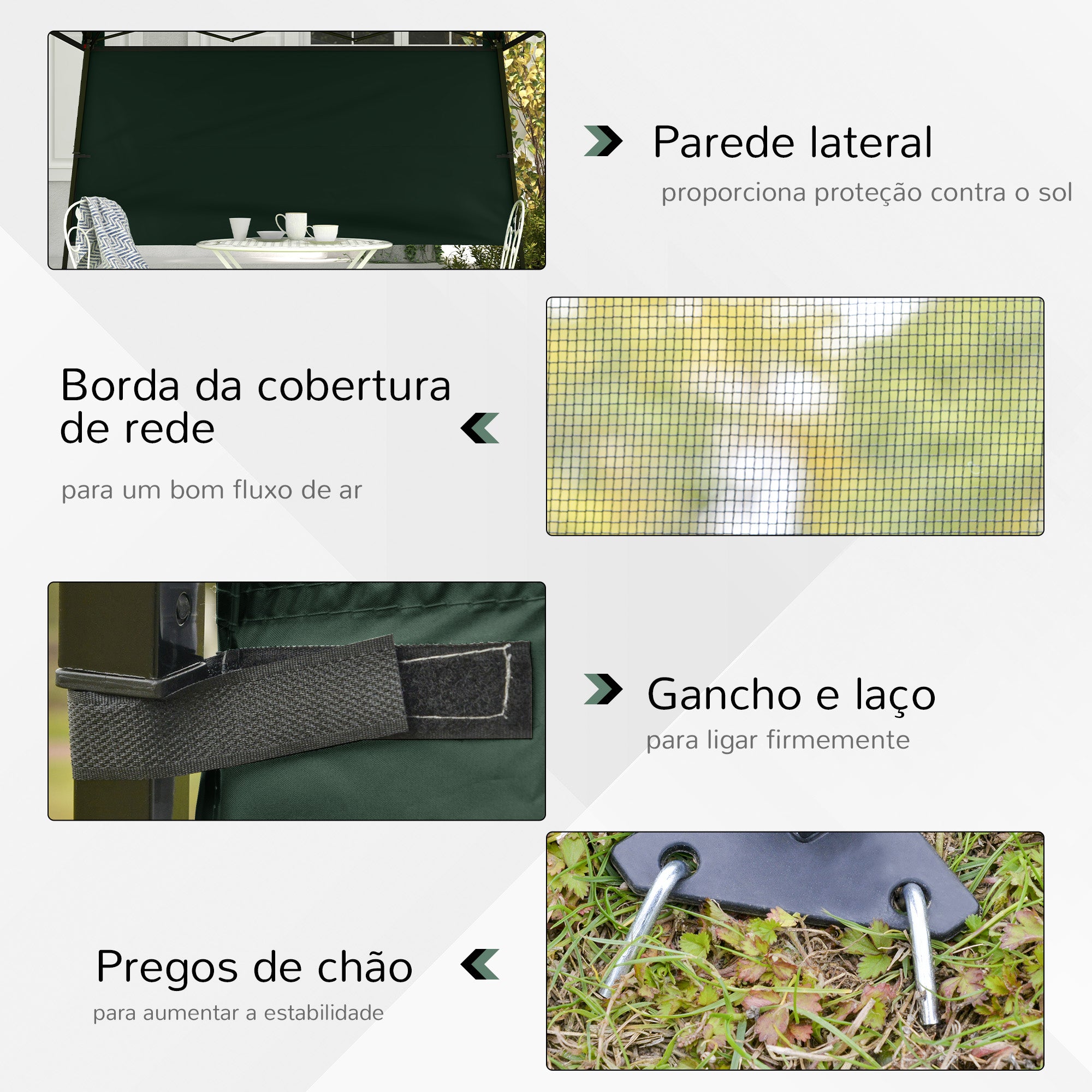 Tenda Dobrável Verde 220x220x200 cm com Proteção UV50+
