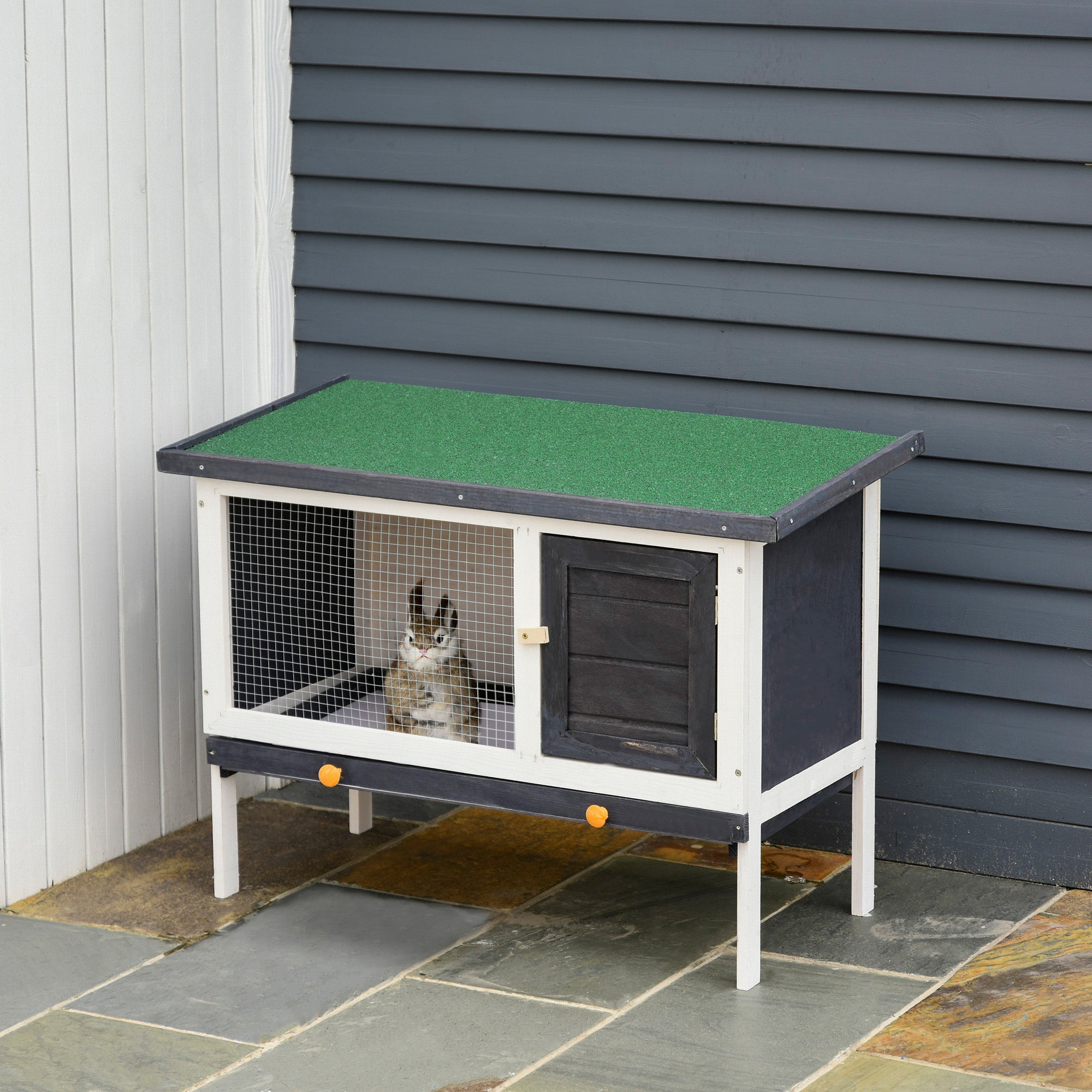 Gaiola Elevada para Animais Pequenos – 90x45x65cm – Preto – Madeira de Abeto