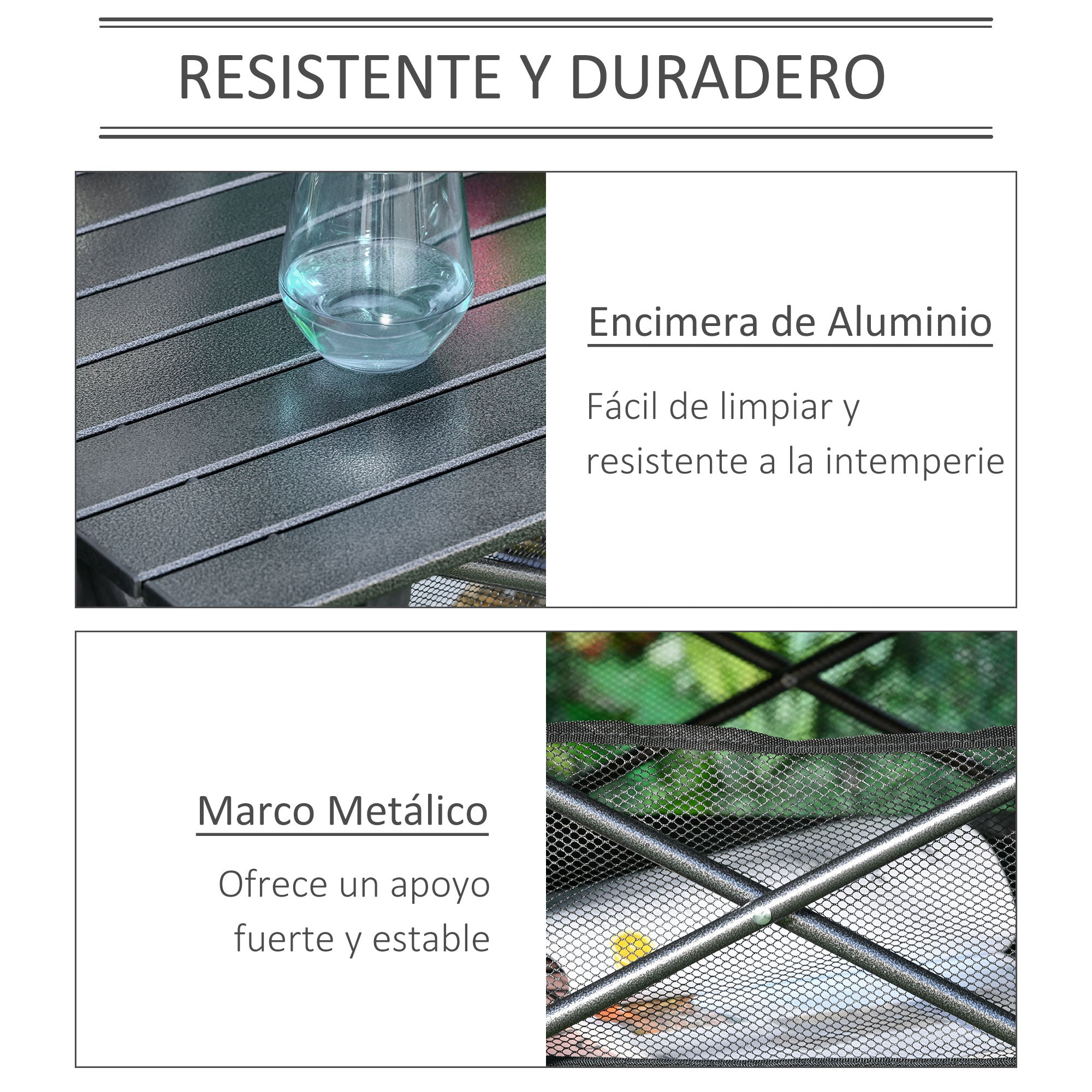 Mesa Dobrável de Camping 70x70x69 cm - Preto