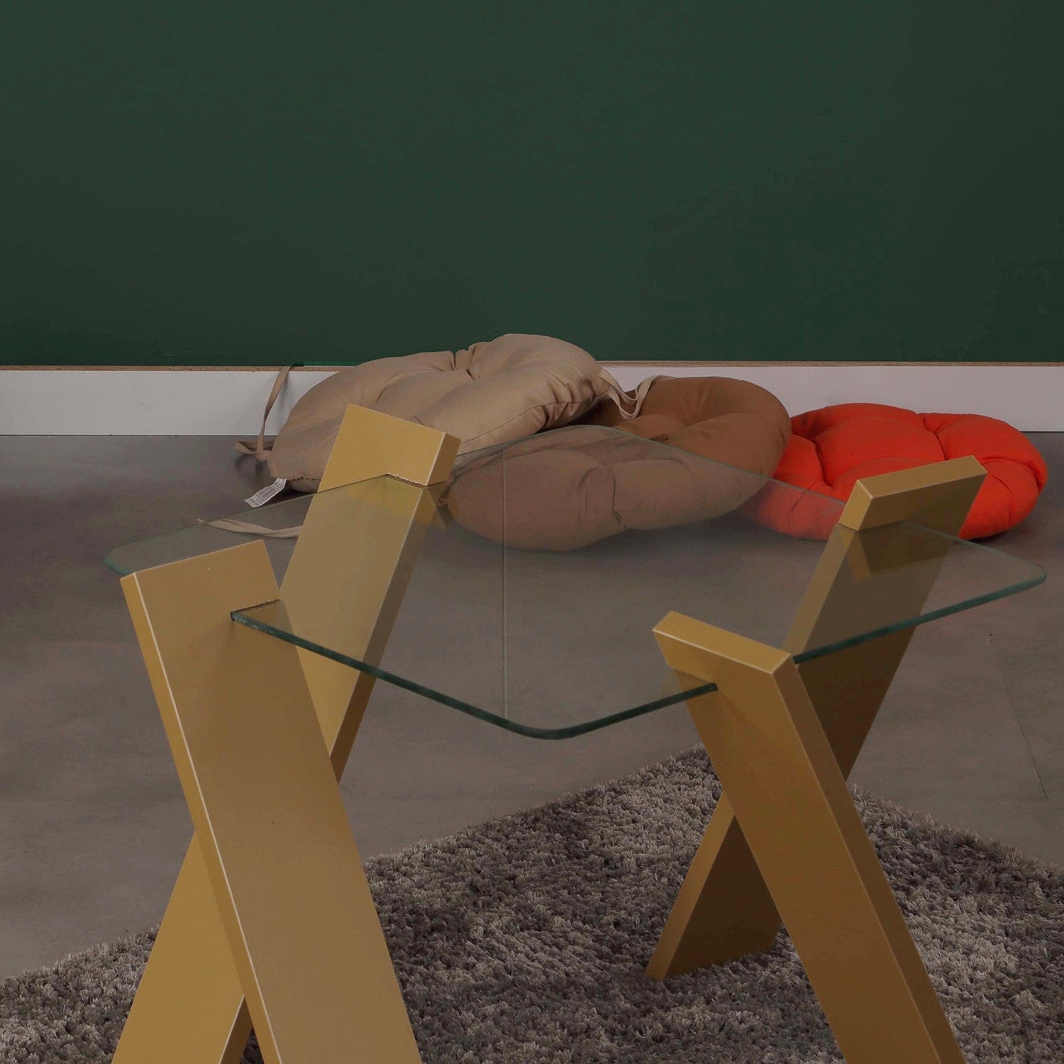 Mesa de Centro – 57cm x 41cm x 57cm – Mostarda – Painel de Partículas