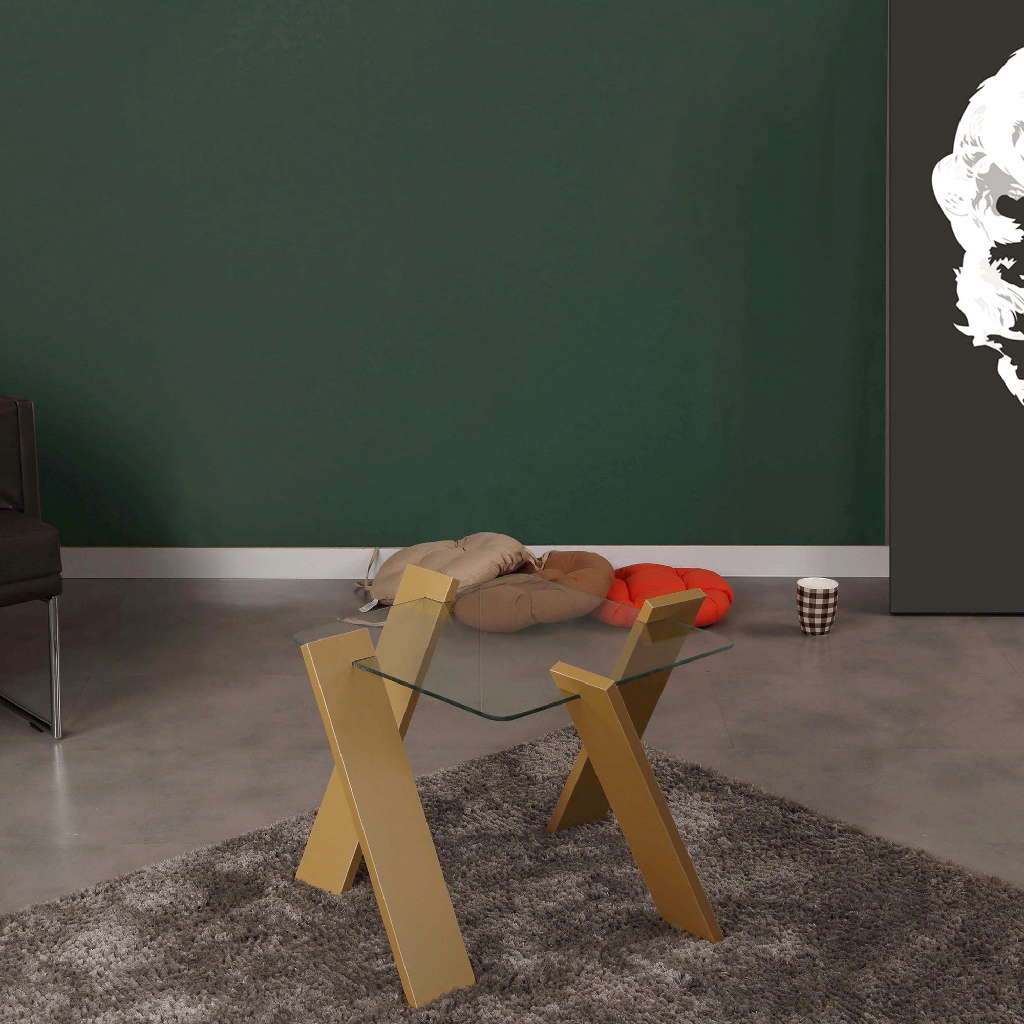 Mesa de Centro – 57cm x 41cm x 57cm – Mostarda – Painel de Partículas