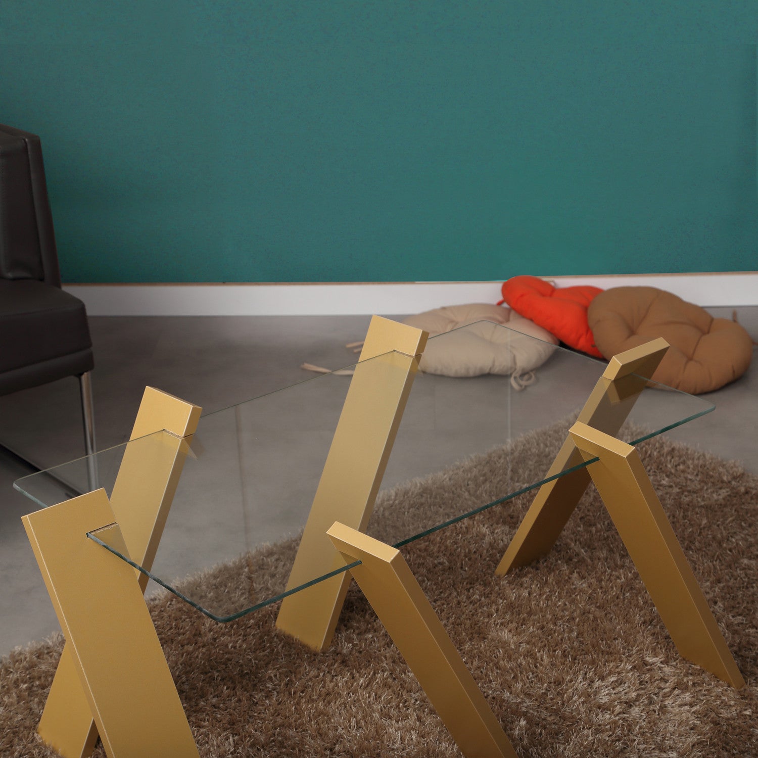 Mesa de Centro – 92cm x 41cm x 57cm – Mostarda – Painel de Partículas revestido a melamina