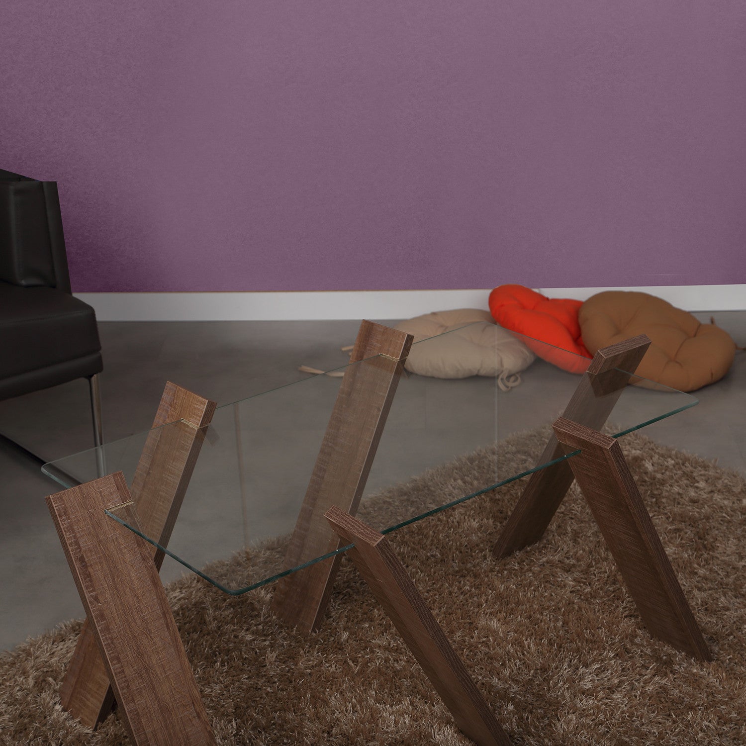 Mesa de Centro – 92 cm x 41 cm x 57 cm – Carvalho escuro – Melamina