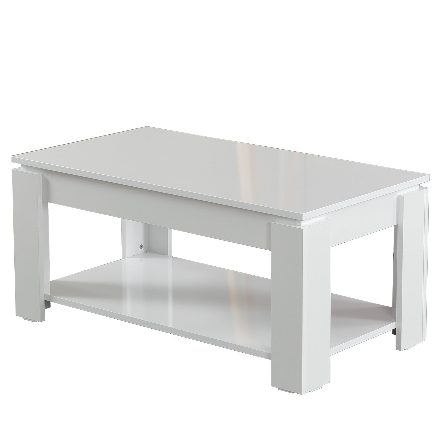 Mesa de Centro – 104 cm x 47 cm x 56 cm – Branco – Painel de Partículas