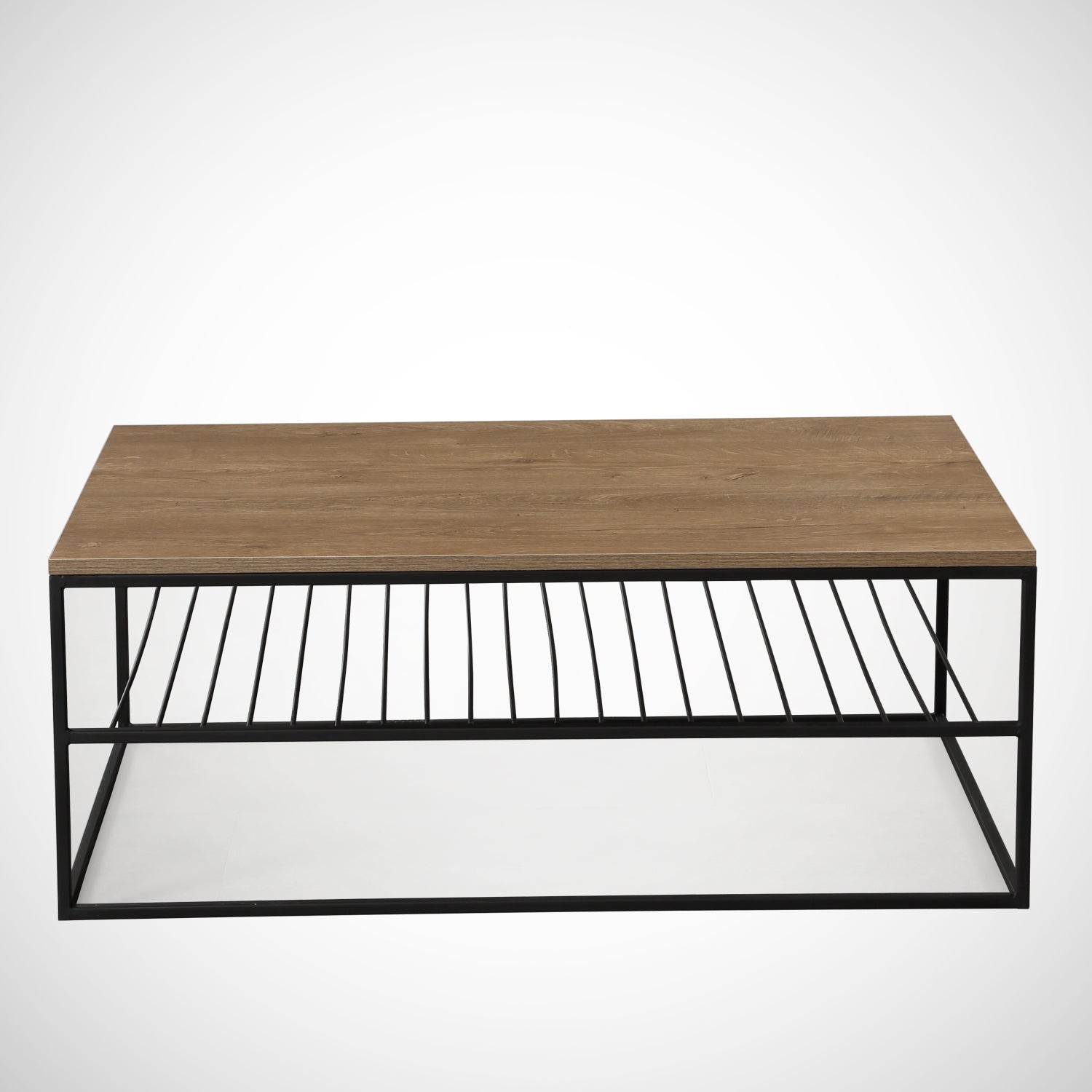 Mesa de Centro – 95 cm x 43 cm x 55 cm – Carvalho caucasiano – Painel de partículas revestido a melamina