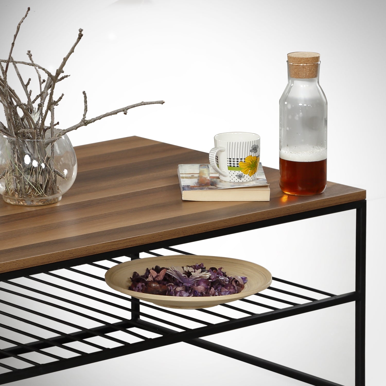 Mesa de Centro – 95x55x43 cm – Nogueira – Painéis de Partículas