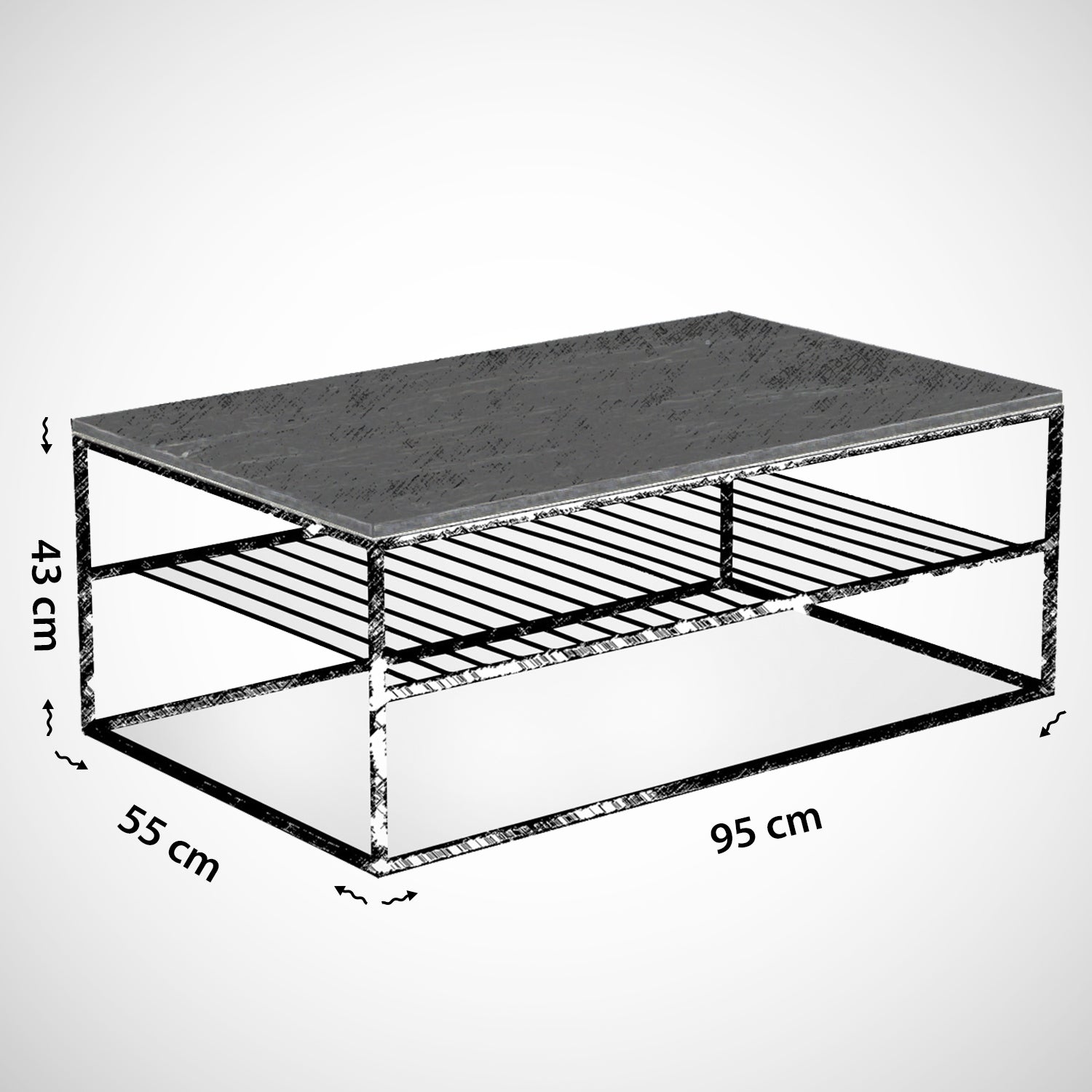 Mesa de Centro – 95x55x43 cm – Nogueira – Painéis de Partículas