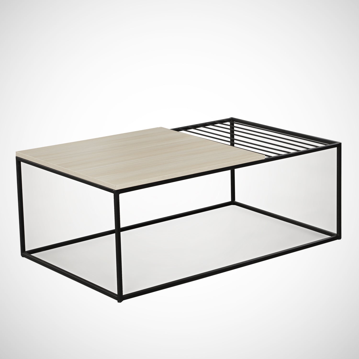 Mesa de Centro – 95 cm x 43 cm x 55 cm – Carvalho – Painel de Partículas revestido a Melamina