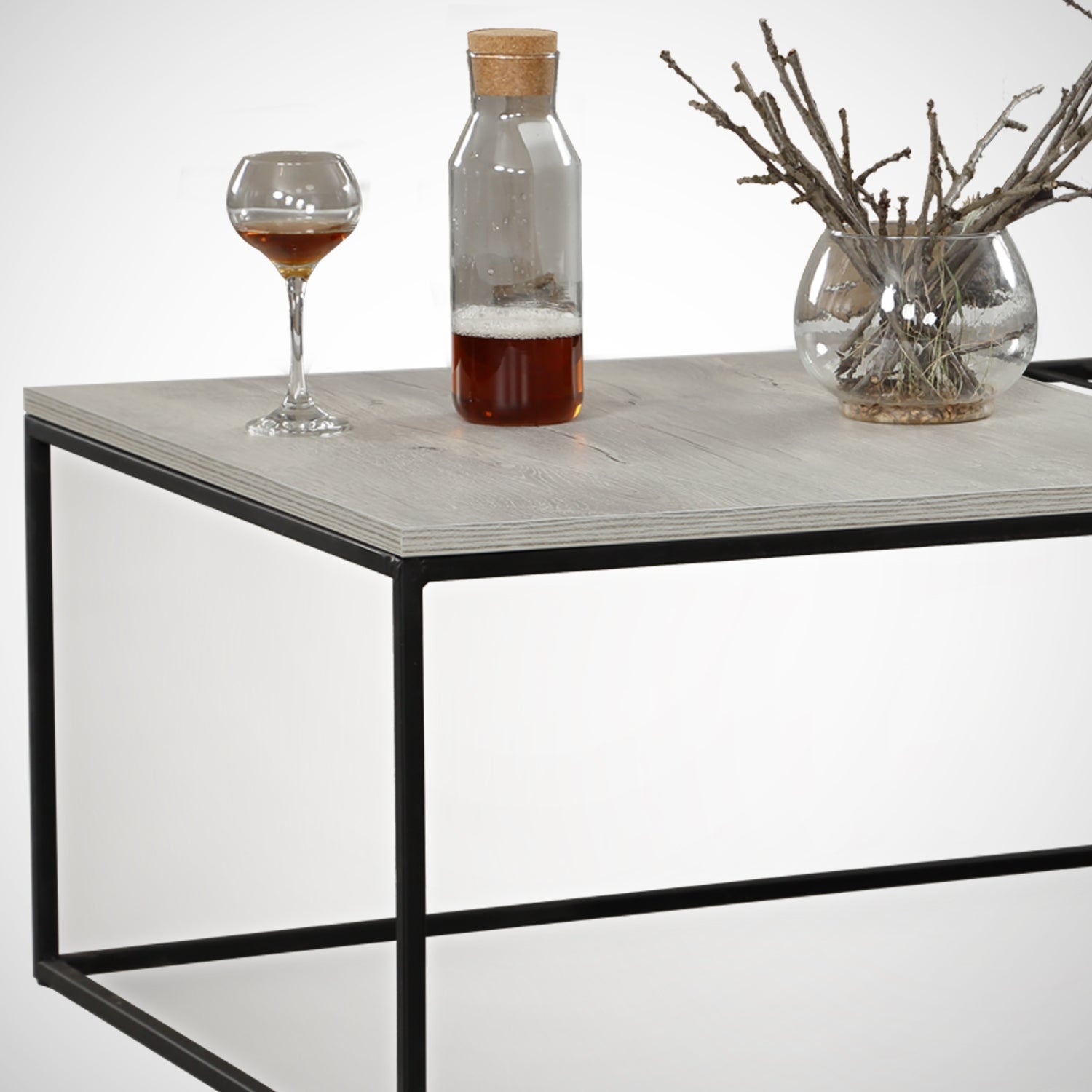 Mesa de Centro – 95 cm x 43 cm x 55 cm – Carvalho Marinho – Painéis de partículas revestidos a melamina