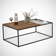 Mesa de Centro – 95 cm x 43 cm x 55 cm – Nogueira – Painel de partículas