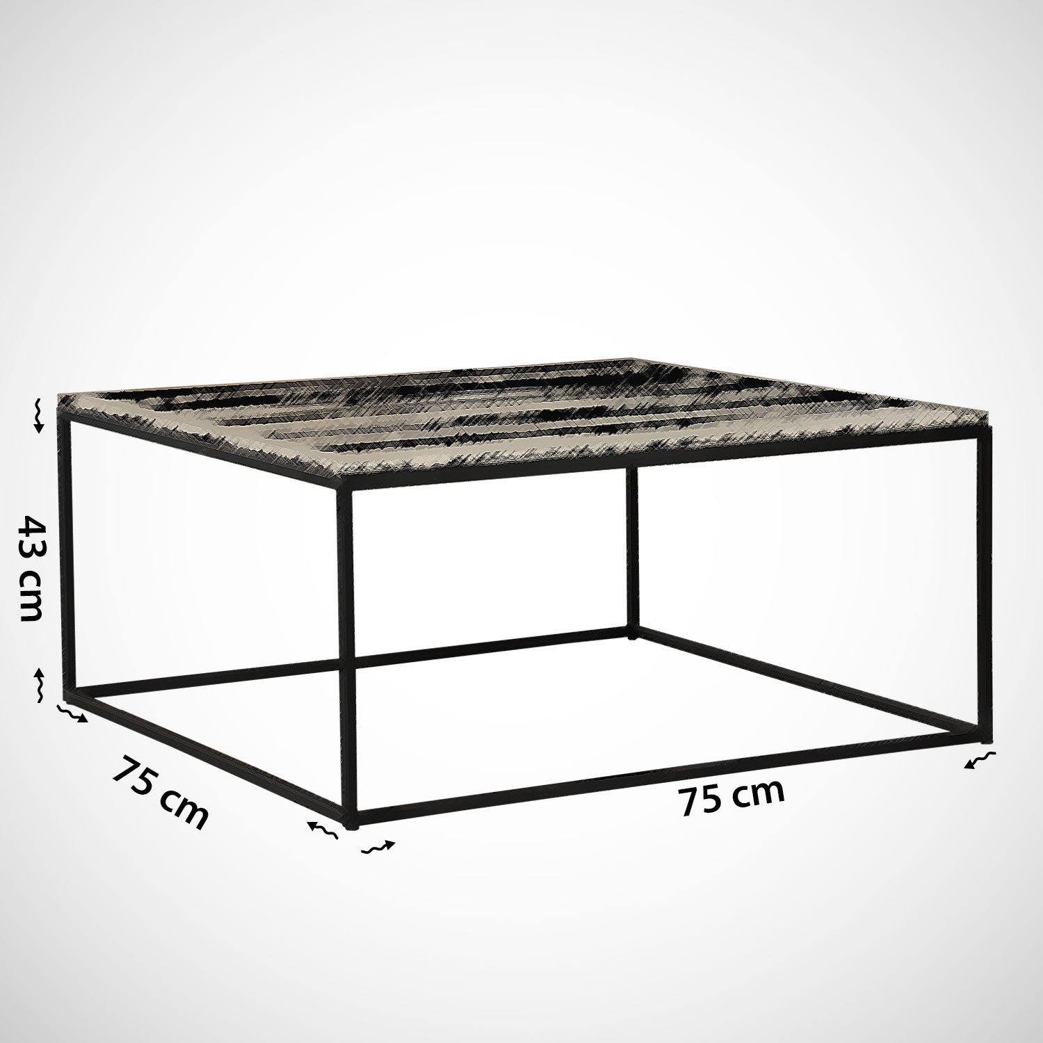 Mesa de Centro – 75cm x 43cm x 75cm – Nogueira – Painel de Partículas