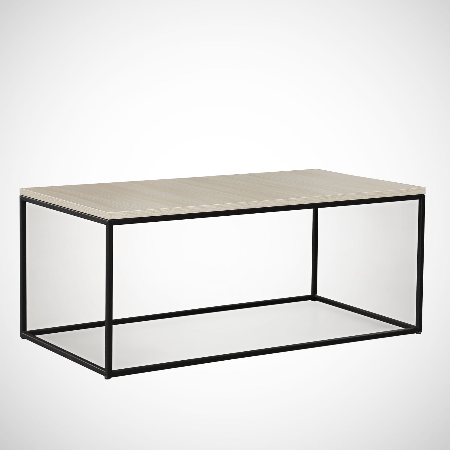 Mesa de Centro – 95 cm x 43 cm x 55 cm – Carvalho – Painel de partículas revestido a melamina