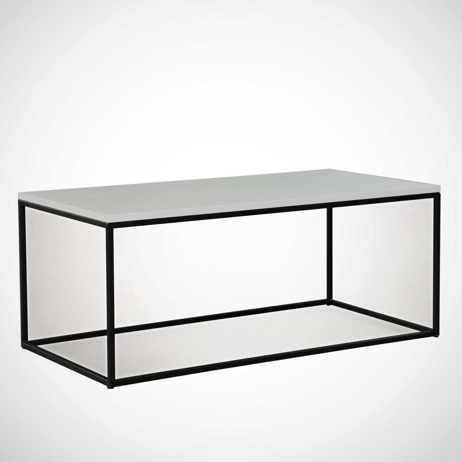 Mesa de Centro – 95cm x 43cm x 55cm – Branco – Painel de Partículas
