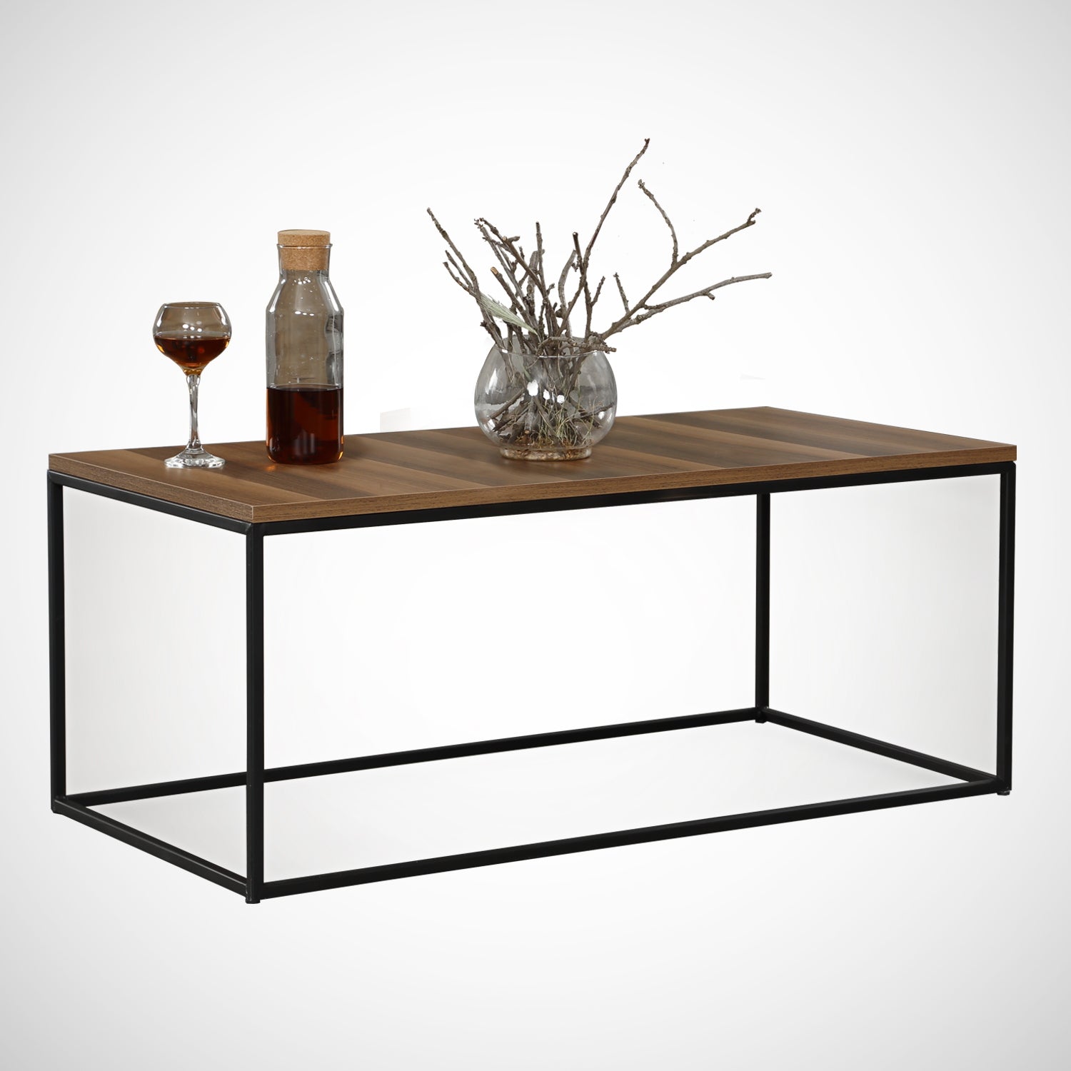 Mesa de Centro – 95cm x 55cm x 43cm – Nogueira – Painel de partículas