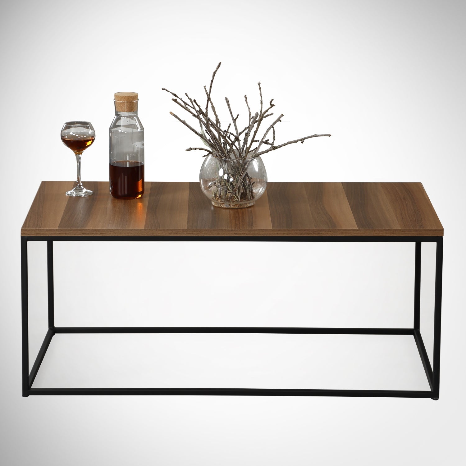 Mesa de Centro – 95cm x 55cm x 43cm – Nogueira – Painel de partículas