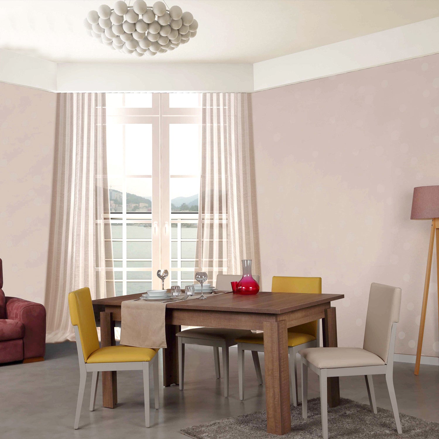 Mesa de Jantar Extensível – 78x150x80 cm (aberta 170 cm) – Carvalho escuro – Painel de partículas revestido a melamina