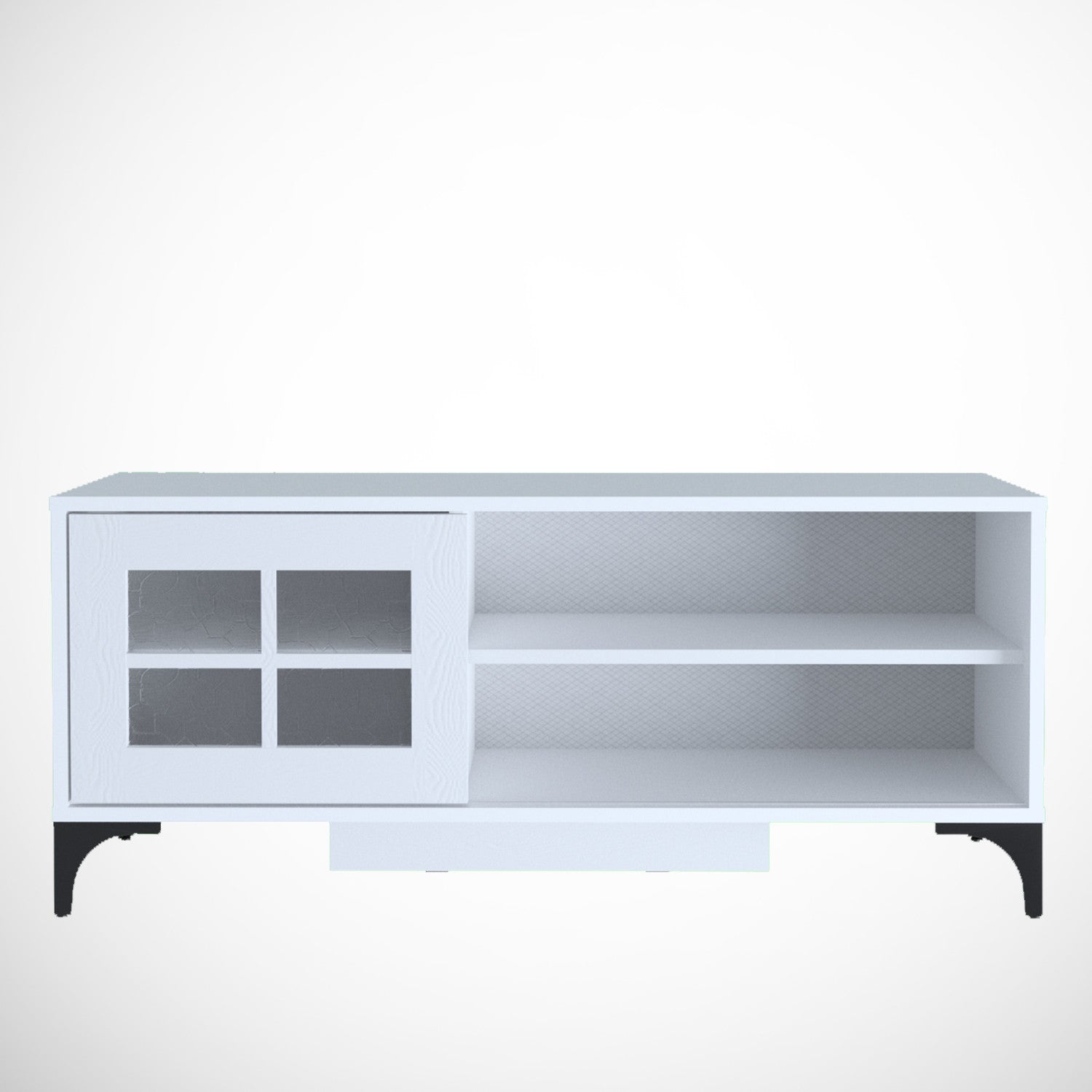 Móvel de TV – 125 cm x 54 cm x 42 cm – Branco – Painéis de partículas revestidos a melamina