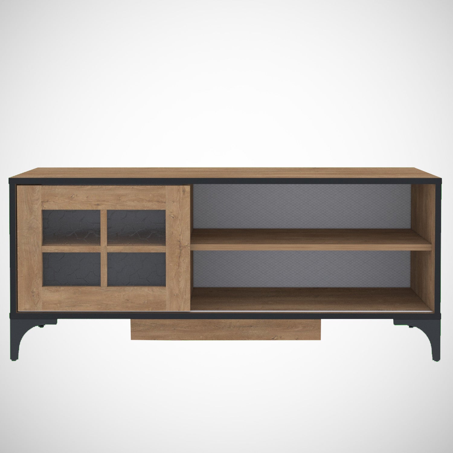 Móvel de TV em Melamina – 125 cm x 54 cm x 42 cm – Carvalho – Painéis de partículas