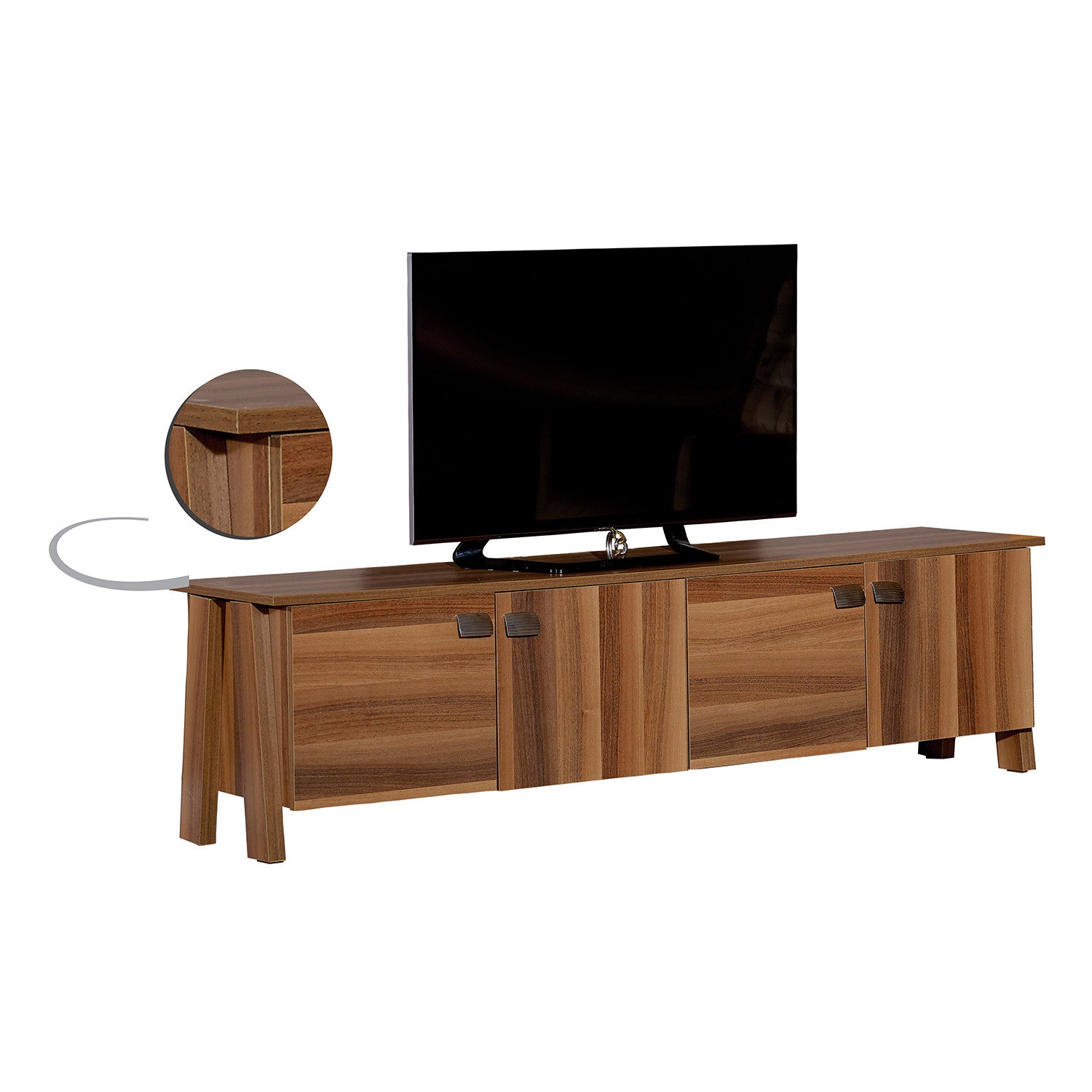 Móvel de TV – 189 cm x 50 cm x 45 cm – castanho – painel de partículas revestido a melamina