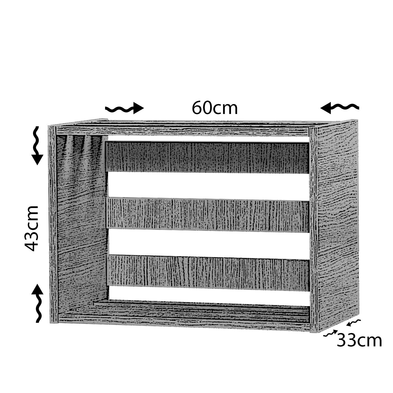 Mesa de cabeceira – 60 cm x 43 cm x 33 cm – nogueira – painel de partículas revestido a melamina