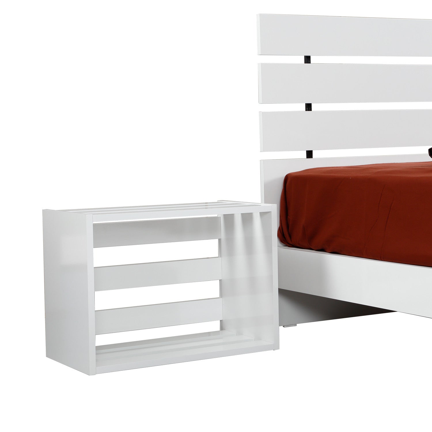 Mesa de cabeceira – 60 cm x 43 cm x 33 cm – Branco – Painéis de partículas revestidos a melamina