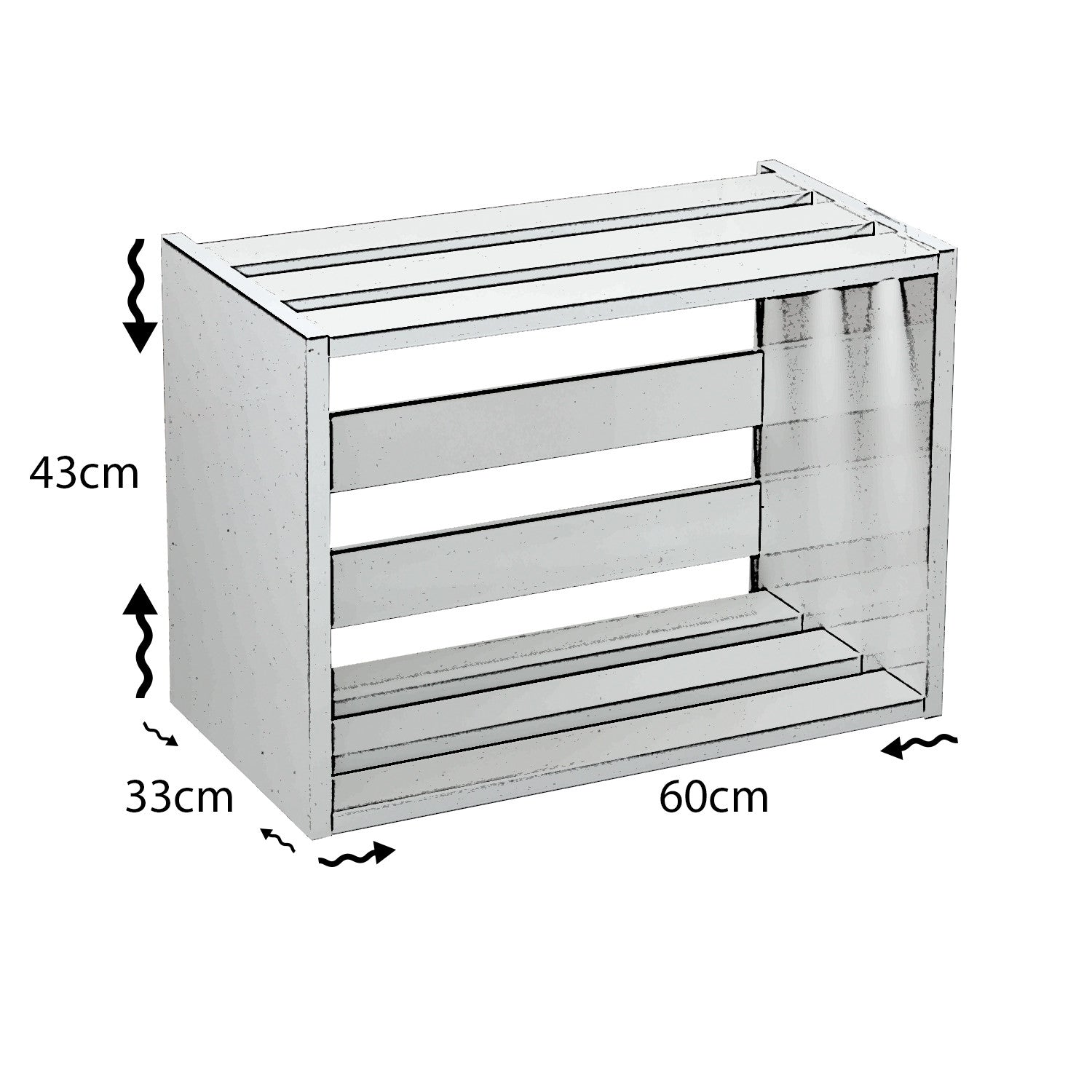 Mesa de cabeceira – 60 cm x 43 cm x 33 cm – Branco – Painéis de partículas revestidos a melamina