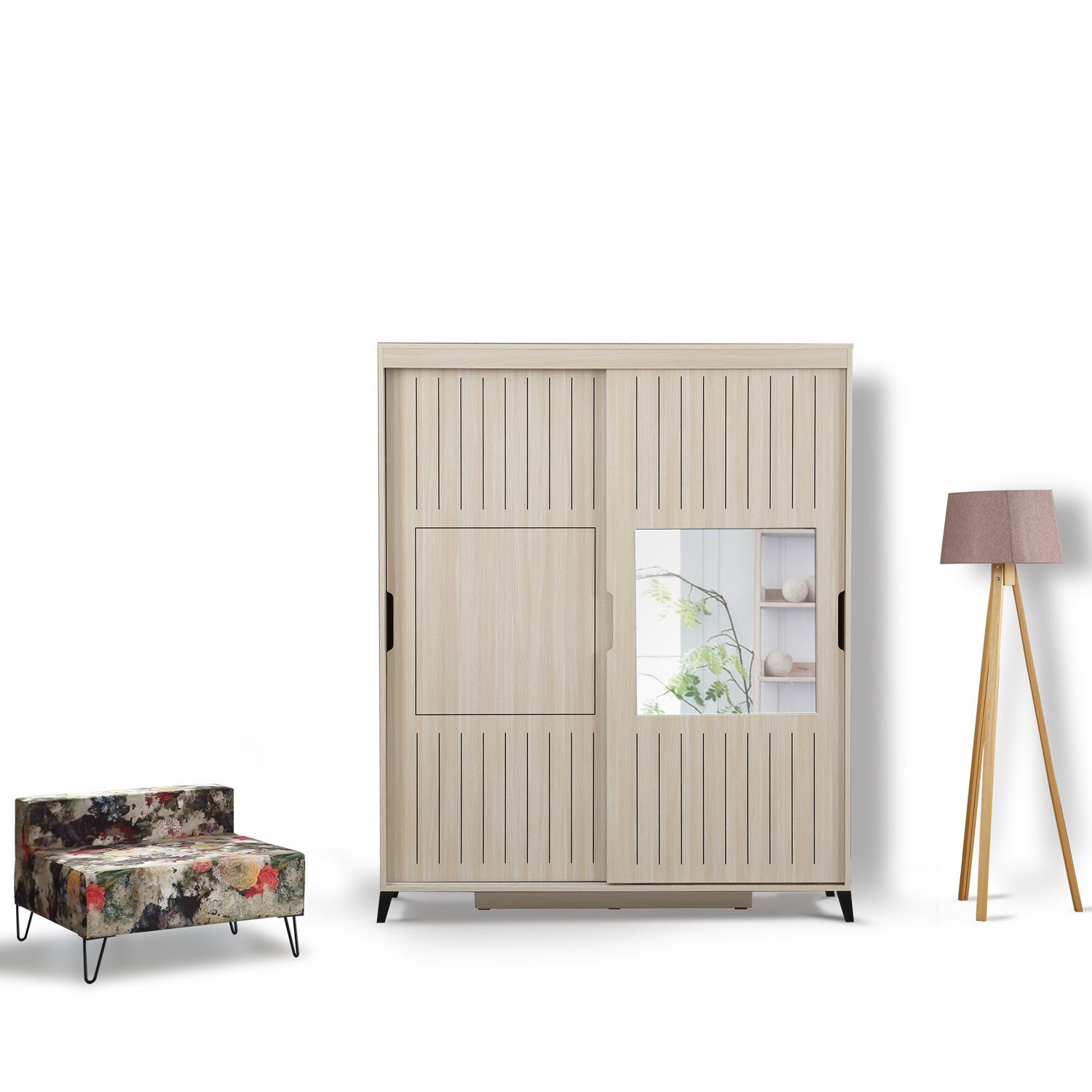 Guarda-roupa – 160 cm x 216 cm x 60 cm – Carvalho – Painéis de partículas revestidos a melamina