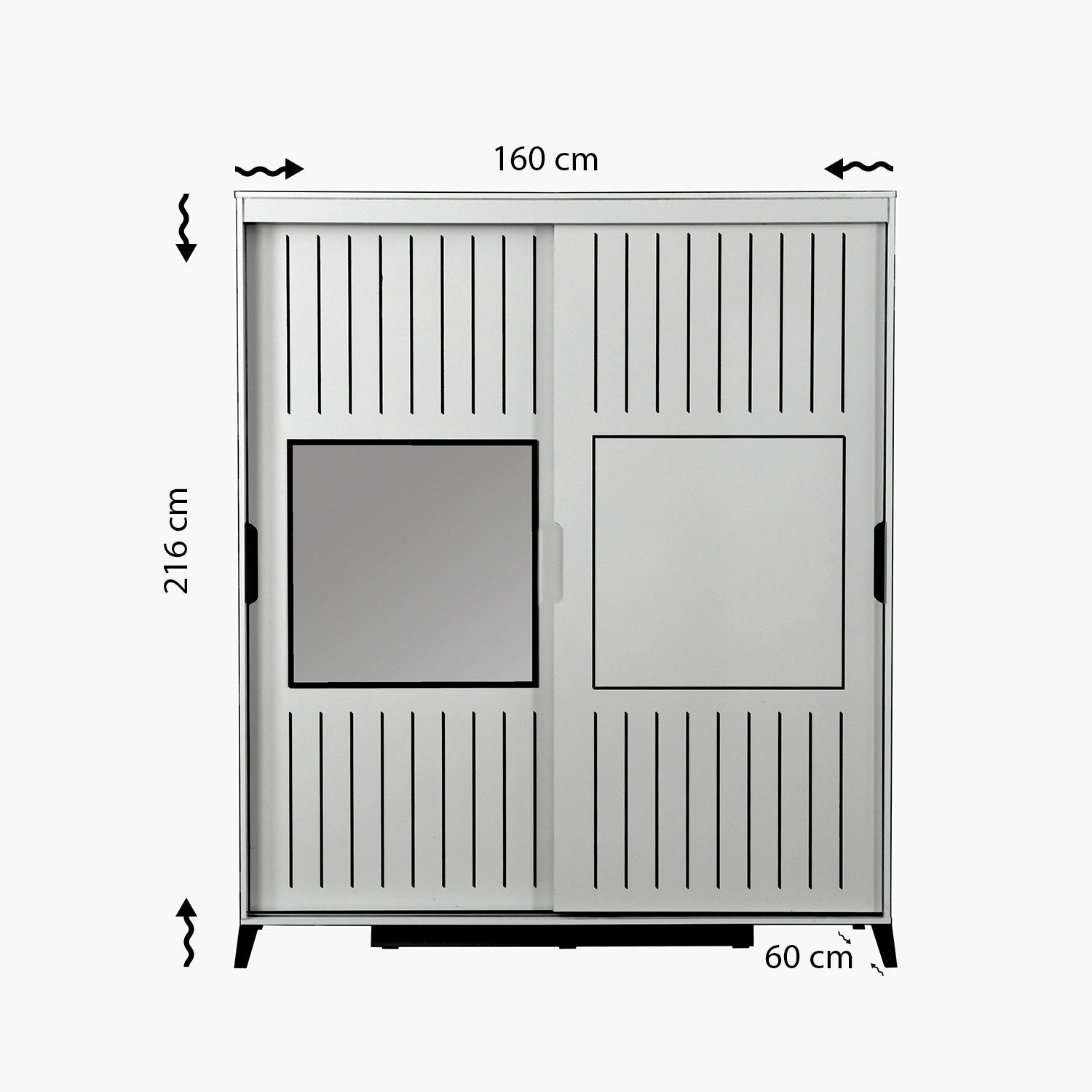 Guarda-roupa – 160 cm x 216 cm x 60 cm – Carvalho – Painéis de partículas revestidos a melamina