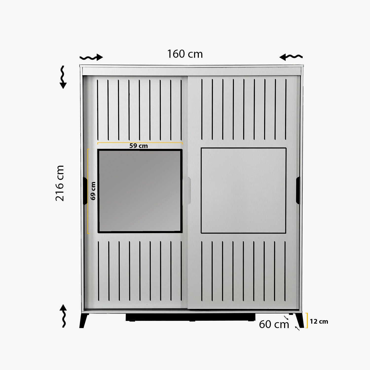 Guarda-roupa – 160 cm x 216 cm x 60 cm – Carvalho – Painéis de partículas revestidos a melamina