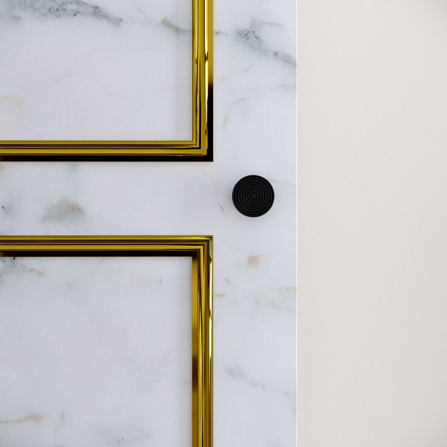 Guarda-roupa de Painel de Partículas – 42cm x 200cm x 50cm – Branco, Preto e Dourado – Painéis de Partículas Revestidos a Melamina