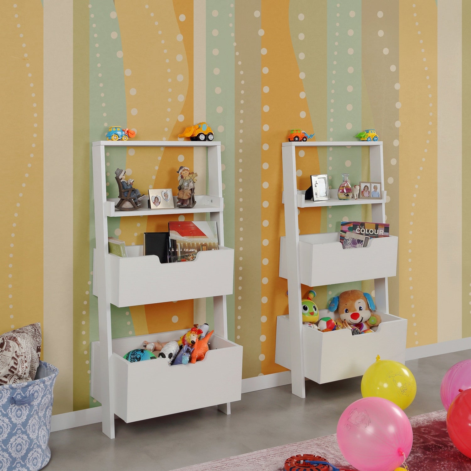 Estante de livros – 59cm x 120cm x 35cm – Branco – Painel de partículas revestido a melamina