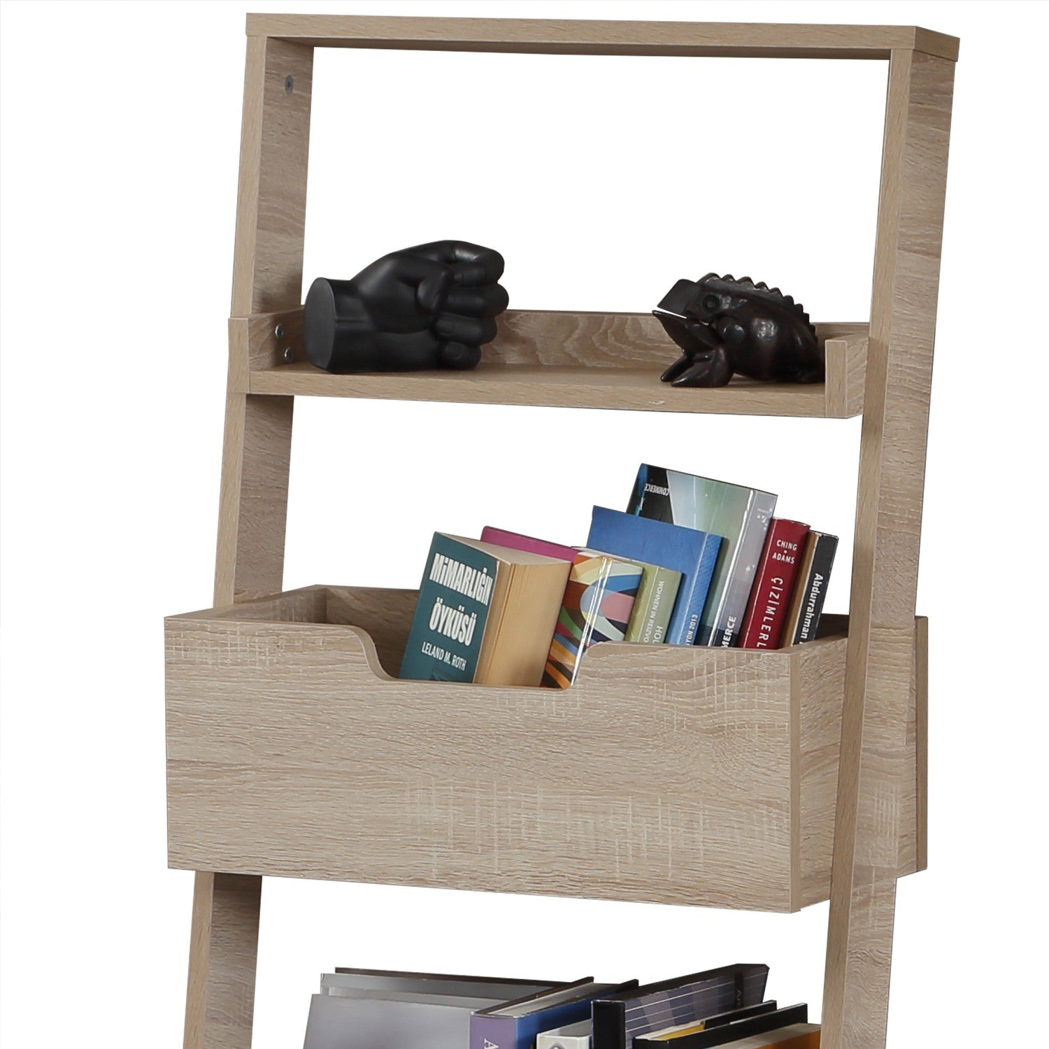 Estante de livros – 59 cm x 120 cm x 35 cm – Carvalho Claro – Painel de partículas revestido a melamina