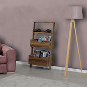 Estante de livros – 59cm x 120cm x 35cm – Nogueira – Painéis de partículas revestidos a melamina