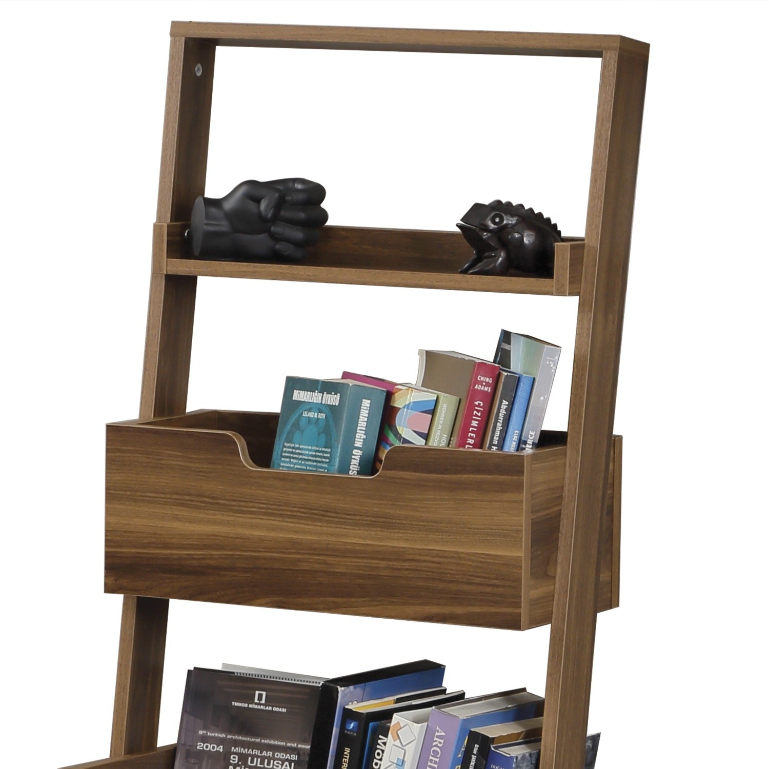 Estante de livros – 59cm x 120cm x 35cm – Nogueira – Painéis de partículas revestidos a melamina