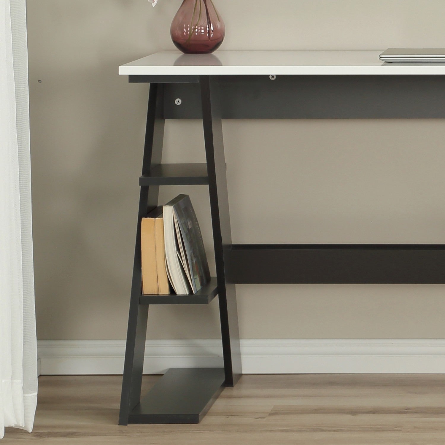 Secretária de Estudo – 140 cm x 73 cm x 60 cm – Antracite e Branco – Aglomerado