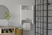 Armário de casa de banho escandinavo – 60 x 87 x 15 cm – Branco – Painel de partículas revestido a melamina