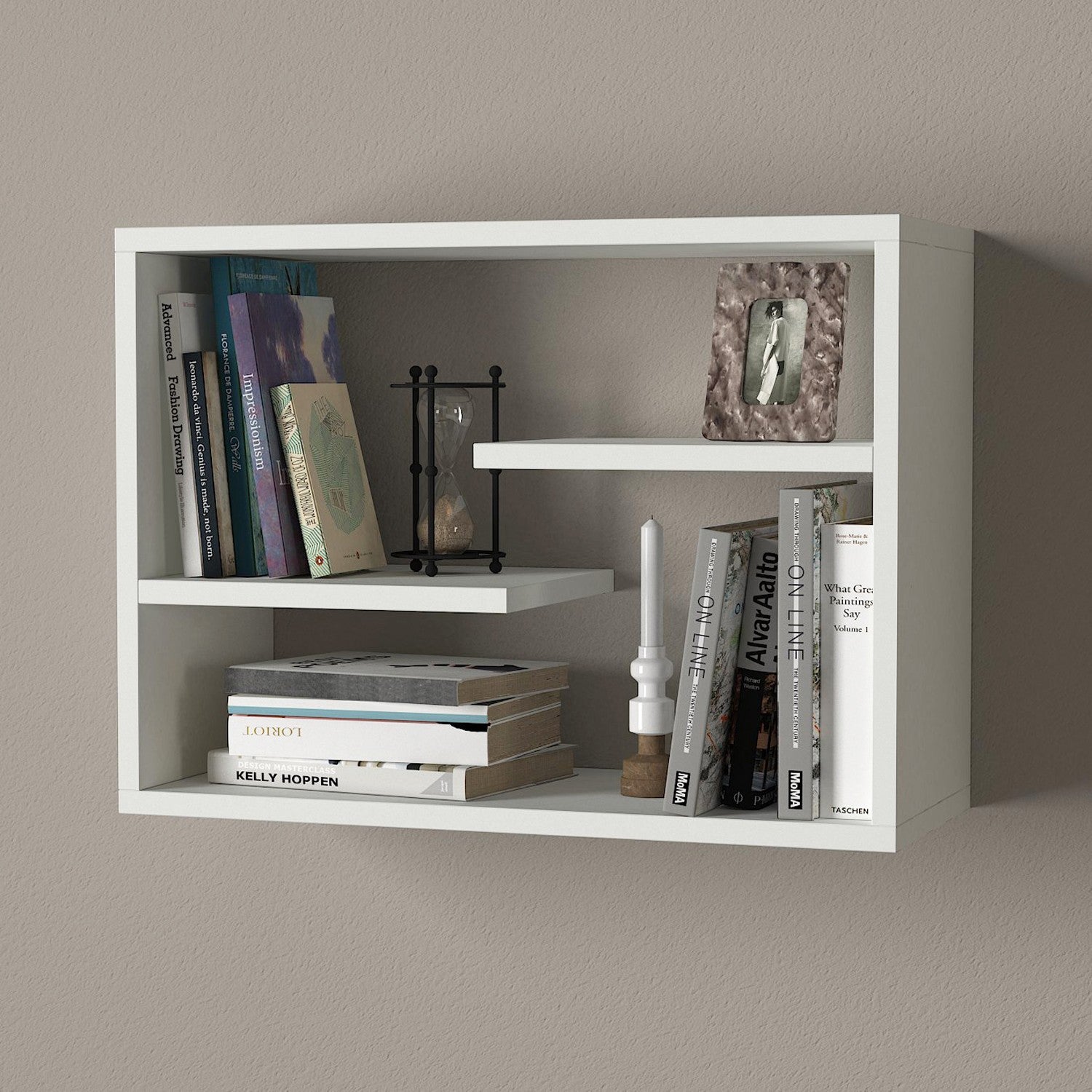 Prateleira de parede – 60 cm x 44 cm x 19,5 cm – Branco – Painel de partículas