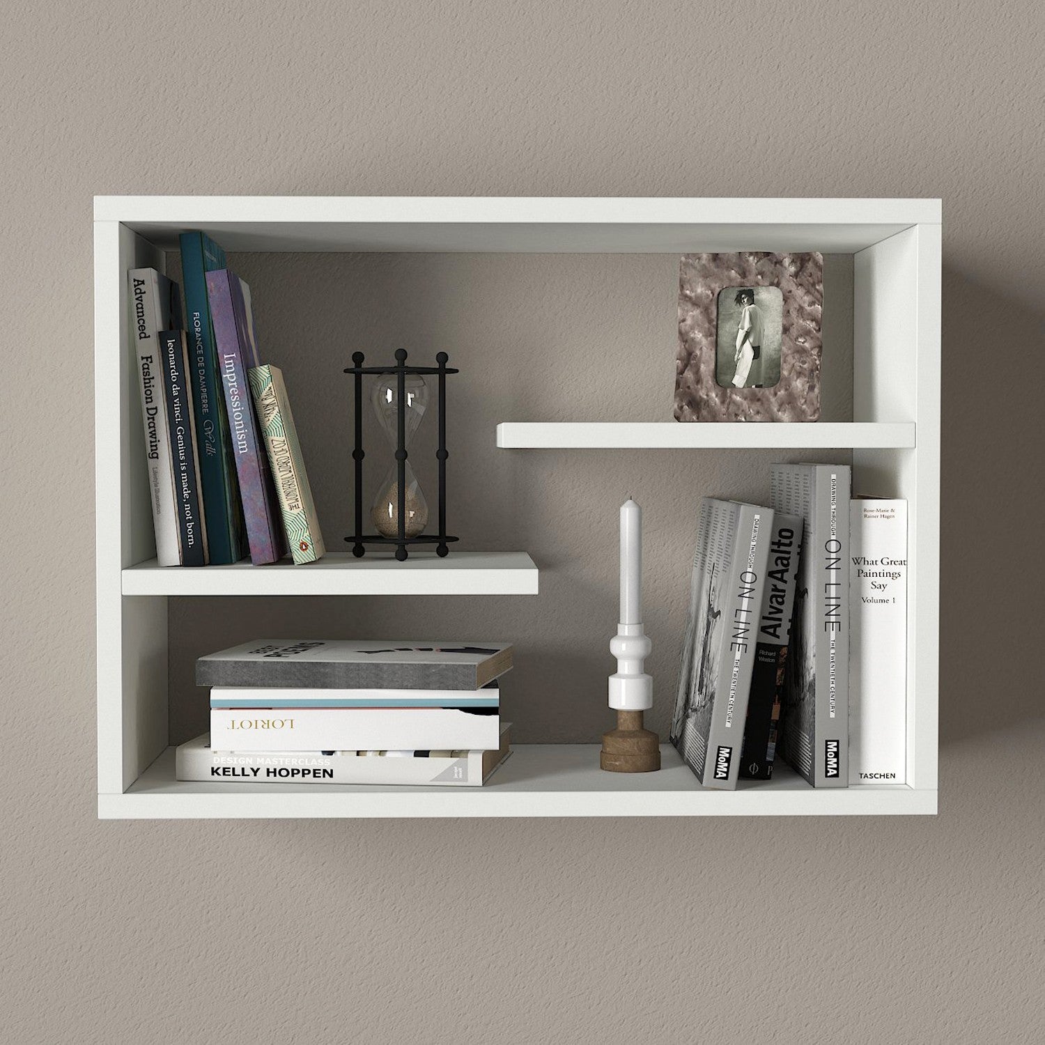 Prateleira de parede – 60 cm x 44 cm x 19,5 cm – Branco – Painel de partículas
