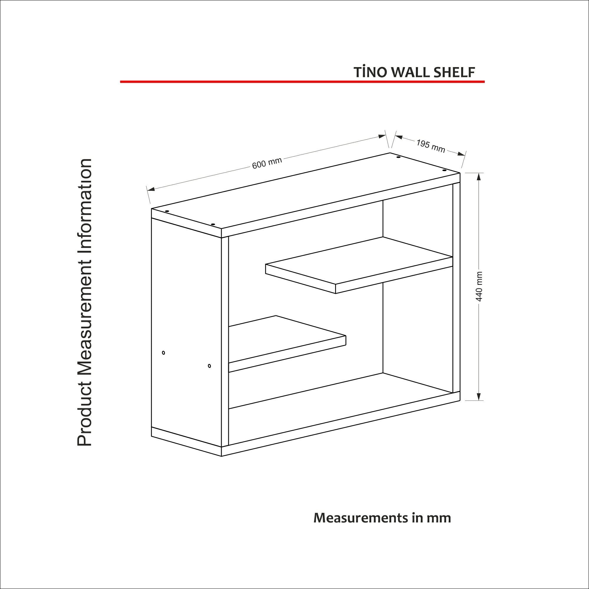 Prateleira de Parede – 60 cm x 44 cm x 19,5 cm – Safira – MDF