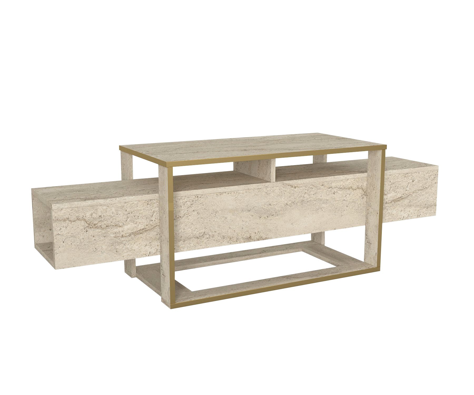 Móvel de TV – 160cm x 49.8cm x 46.1cm – Travertino – MDF