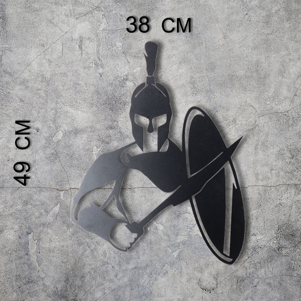 Acessório Decorativo de Parede Sparta - Metal Preto 38x49cm para Decoração Interior